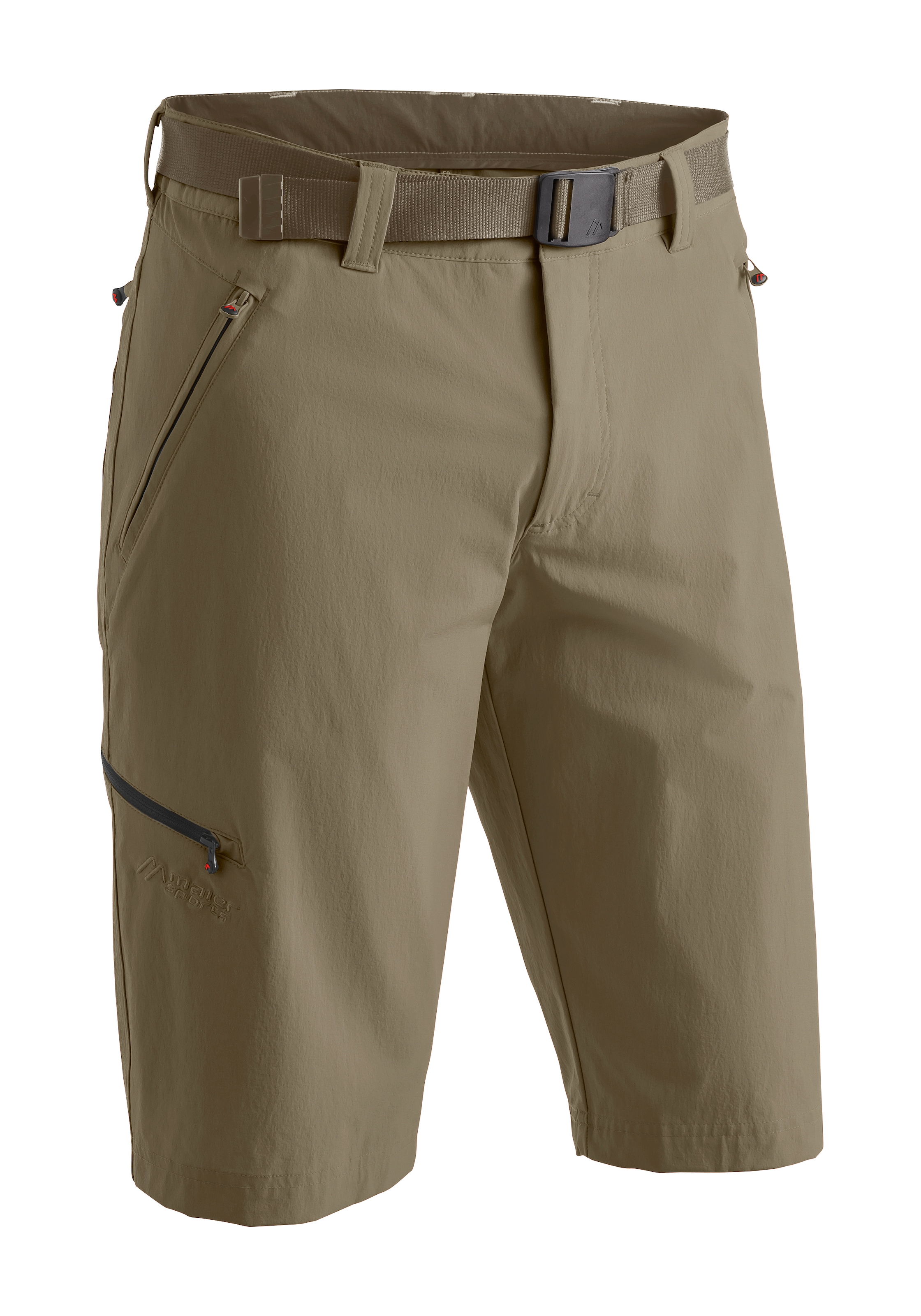 Bermudas MAIER SPORTS "Nil Bermuda", Herren, Gr. 52, Normalgrößen, beige (dunkelbeige), 90% Polyamid, 10% Elasthan, Hosen Bermudas, kurze Herren Wanderhose, moderne Outdoor-Bermuda, Trekkinghose