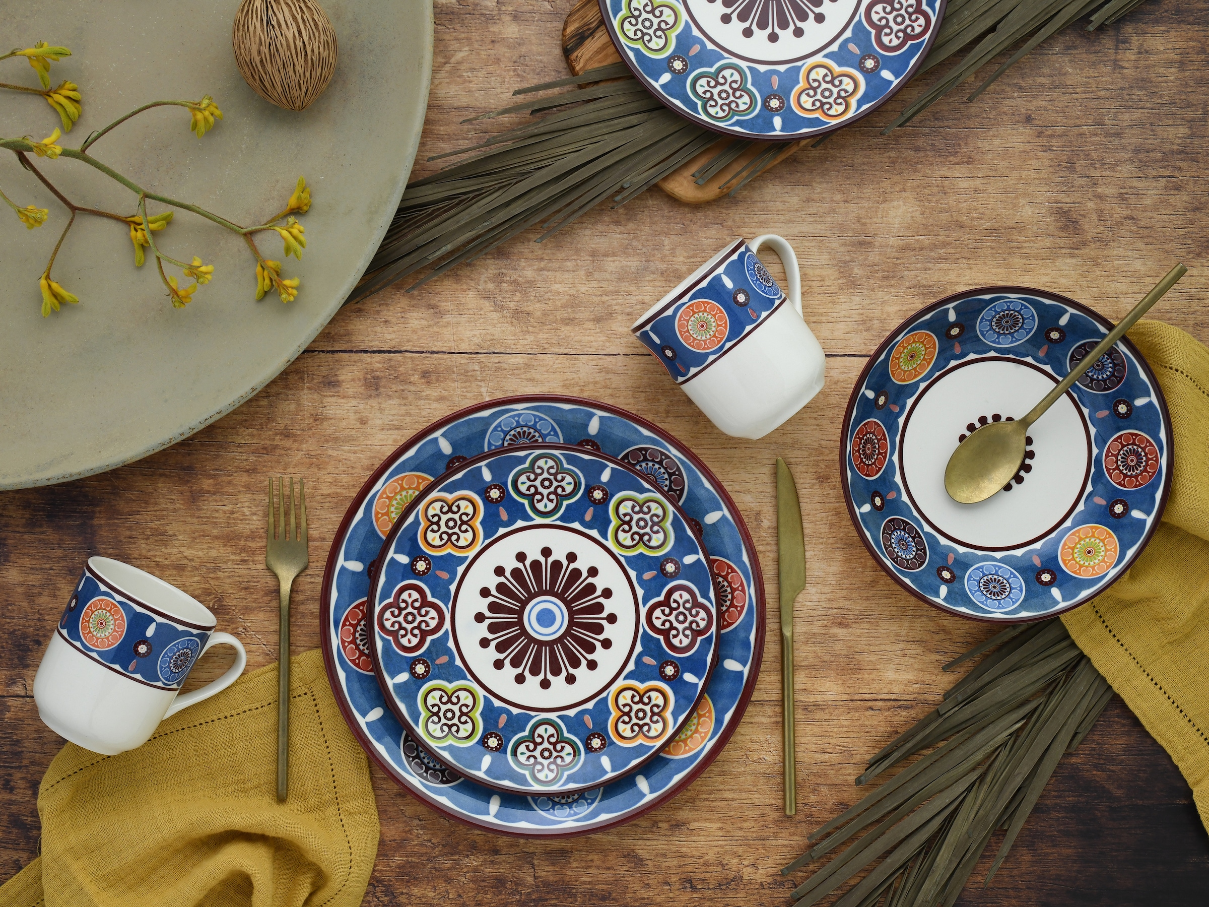 CreaTable Kombiservice »Sumaya, Kombi-Service 16-tlg«, (Set, 16 tlg.), Mandala Motive