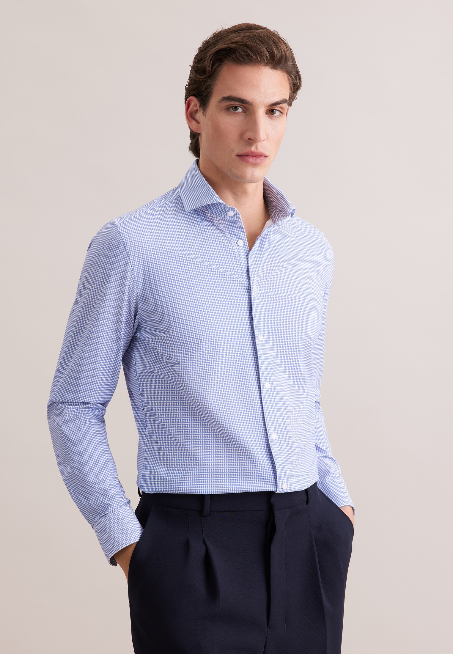 seidensticker Businesshemd "Schwarze Rose" Slim 1/1 Kentkragen Druck günstig online kaufen