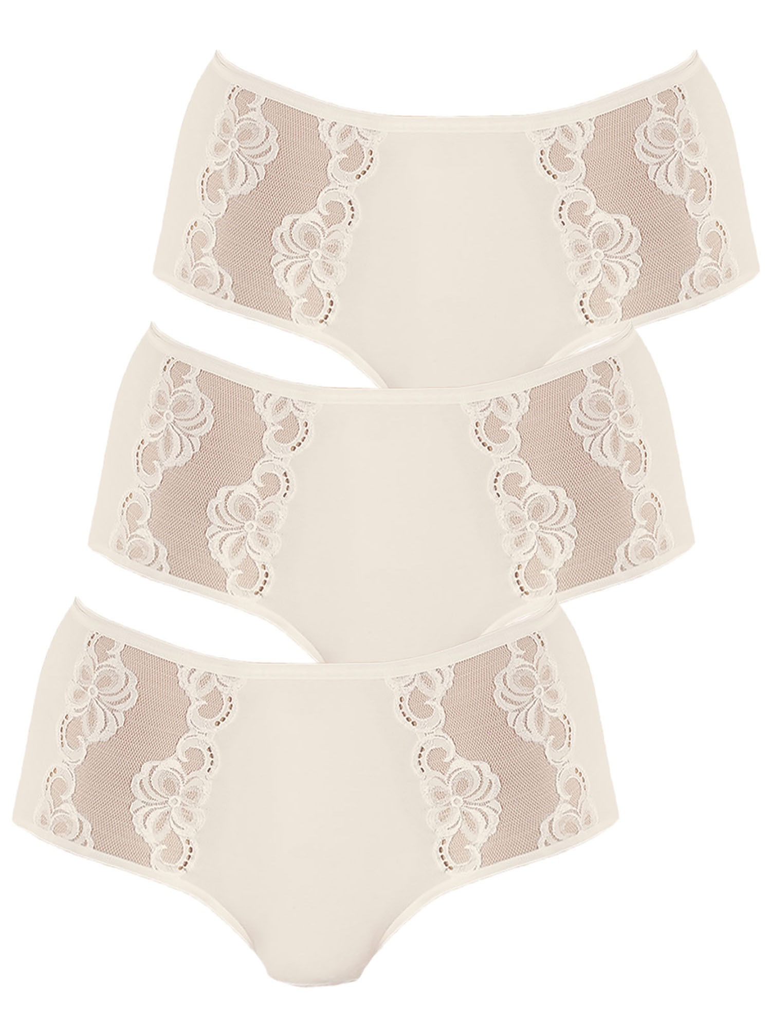 NINA VON C. Damen Taillenslip "3er Pack Damen Taillenslip Slipboutique", Gr. 46, beige, Obermaterial: 93% Baumwolle CO. 7% Elasthan EL., Unterhosen