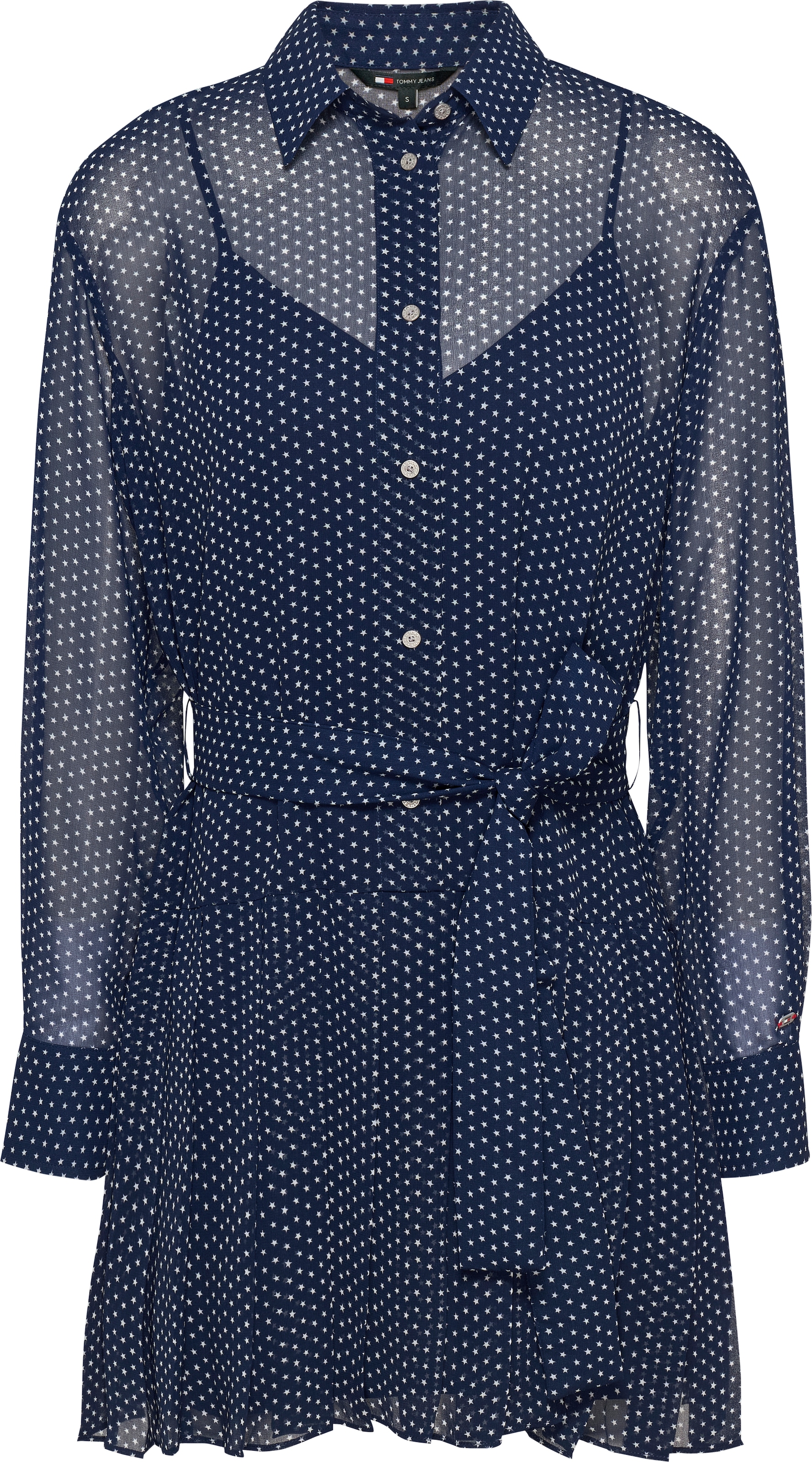 Tommy Jeans Hemdblusenkleid »TJW STAR MINI SHIRT DRESS EXT«, im transparenten Look