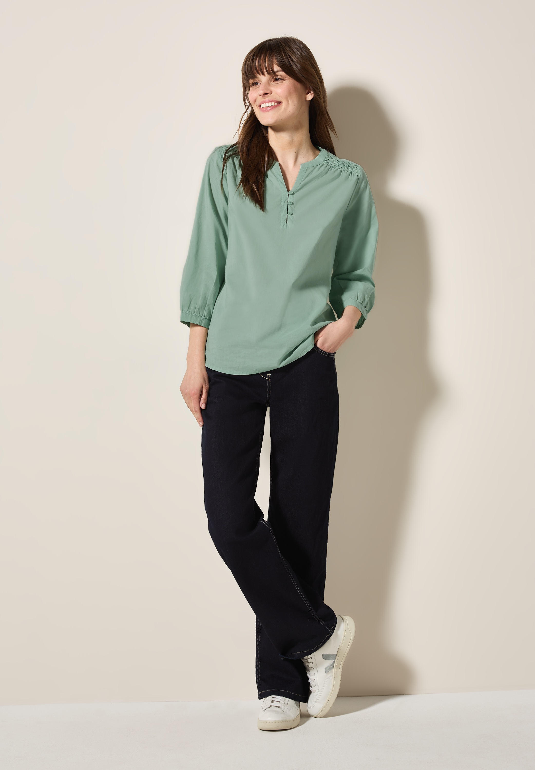 Cecil Shirtbluse, mit Smok-Detail am dem Schultern
