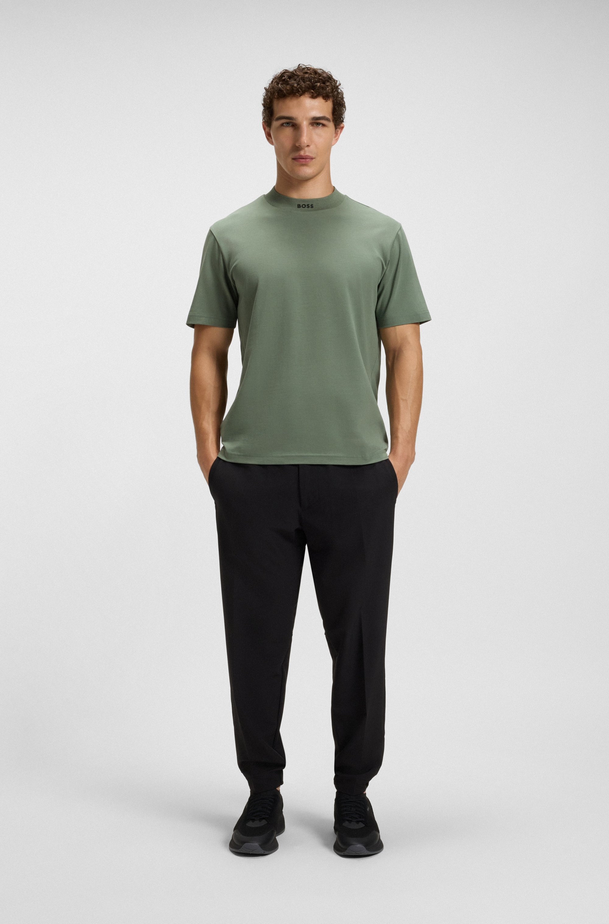 BOSS GREEN T-Shirt »Tee Collar Zone«, mit Logo am Ausschnitt