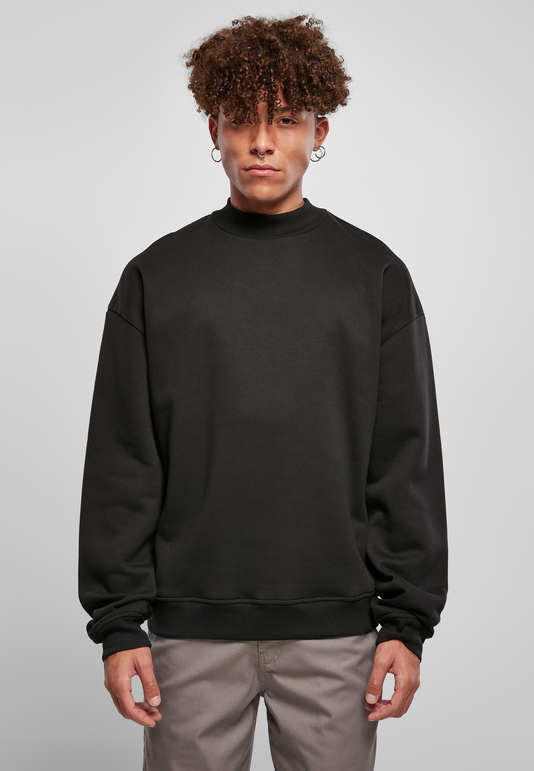 URBAN CLASSICS Rundhalspullover »Urban Classics Herren Mock Neck Crew«, (1 tlg.)