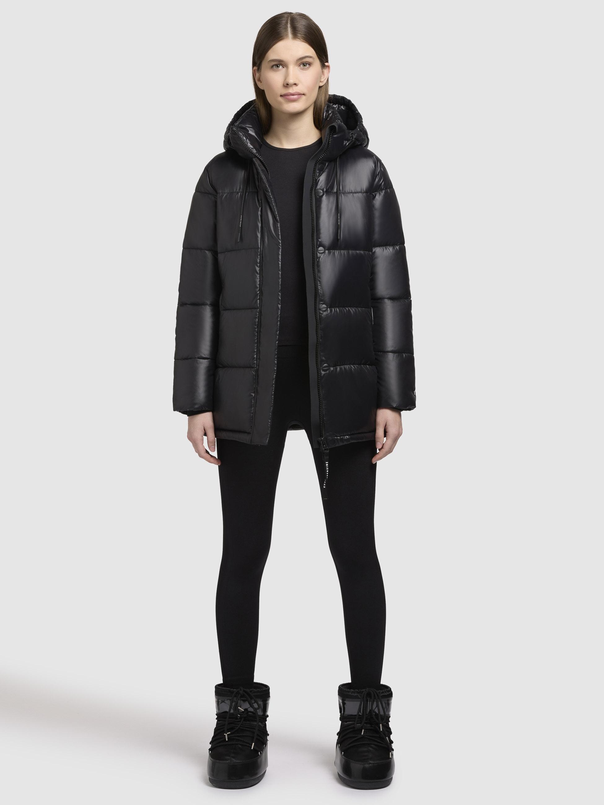 khujo Steppjacke »Word3 Satin-YM«, mit Kapuze, Glänzender Damen Kurzmantel