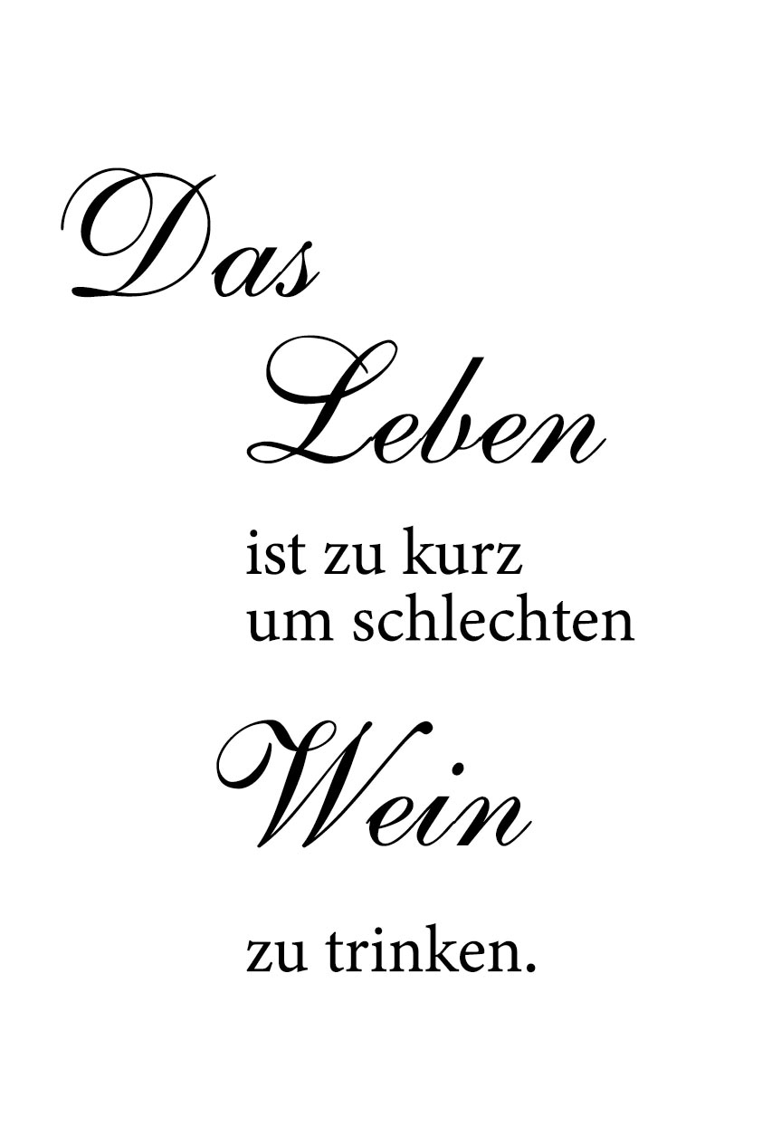 Wanddekoobjekt »Leben und Wein«, Motiv auf Stahlblech gedruckt