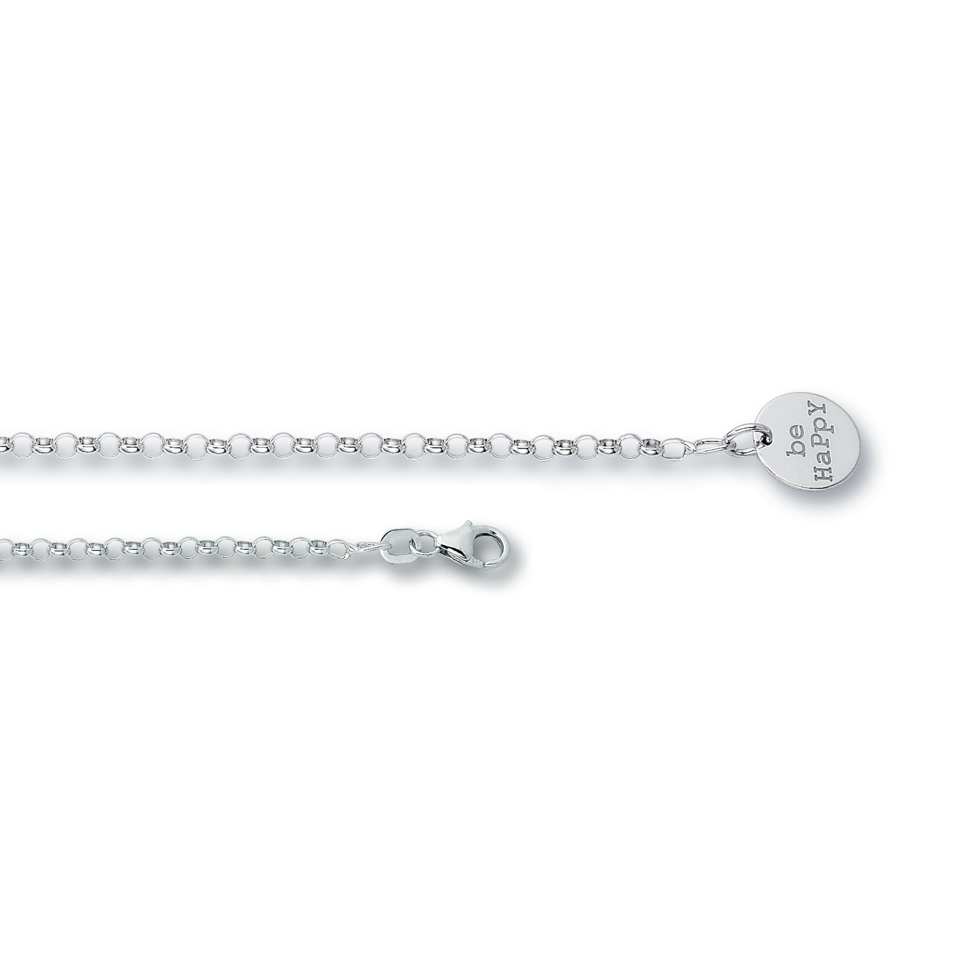 Fußkette ONE ELEMENT "Be Happy Fußkettchen aus 925 Silber 25 cm", silber, Fußketten, Damen, Silber 925 (Sterlingsilber), Persönlicher Akzent – schlicht, modern, aussagekräftig