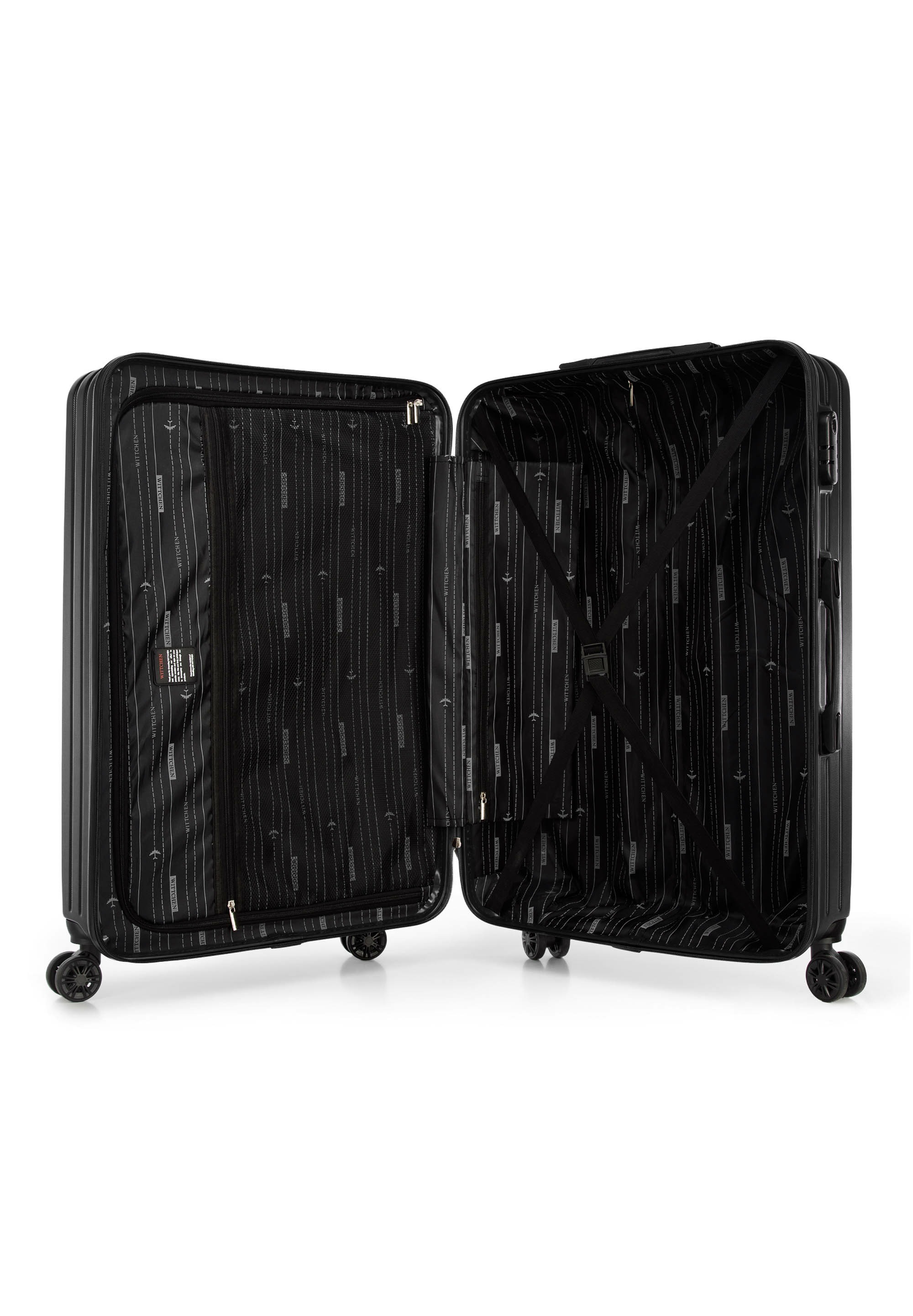 WITTCHEN Koffer »Circle line«, (nein), 4 Rollen, shimmering texture with diagonal stripes