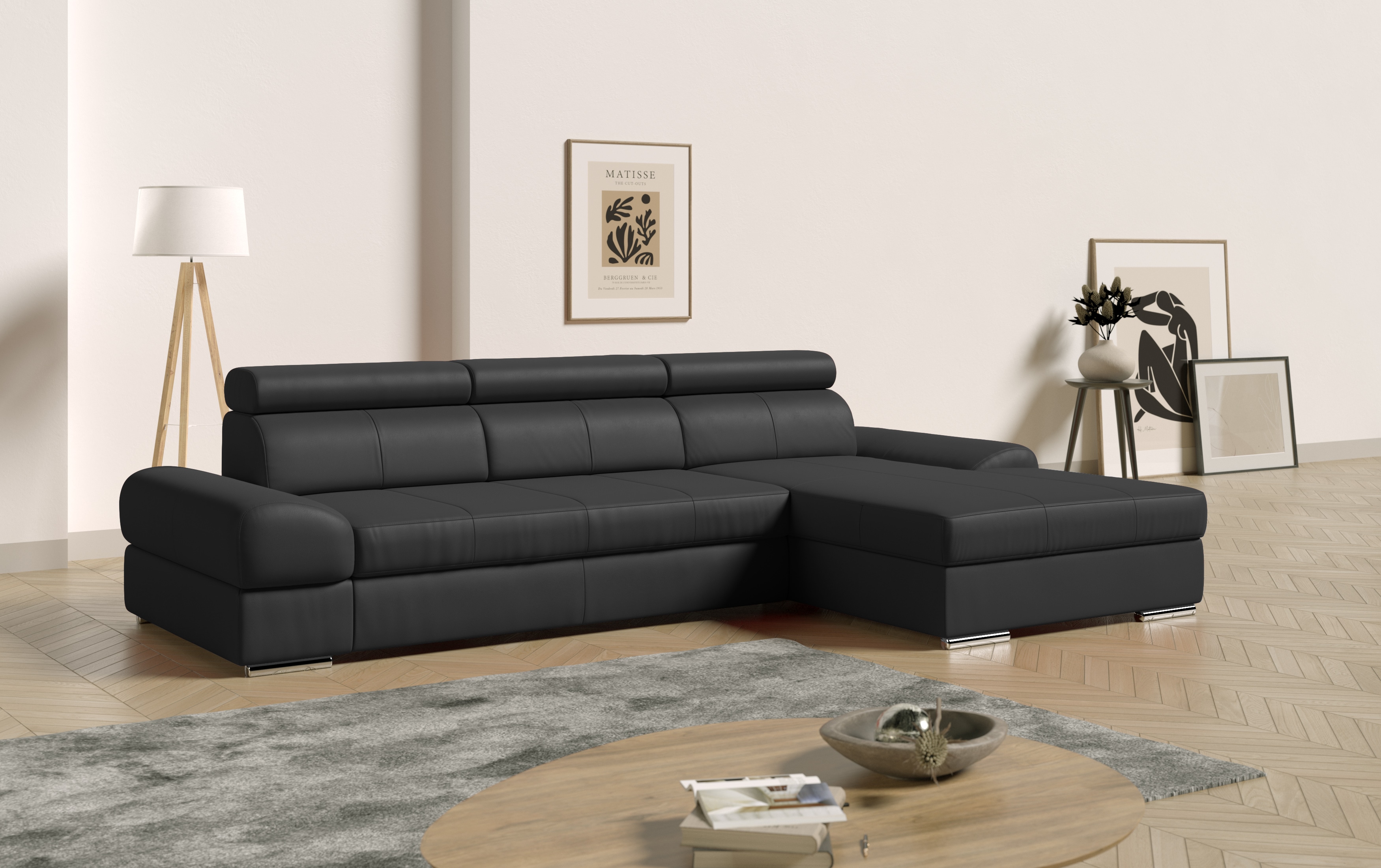 sit&more Ecksofa "Broadway L-Form" inklusive Kopfteilverstellung, wahlweise mit Schlaffunktion