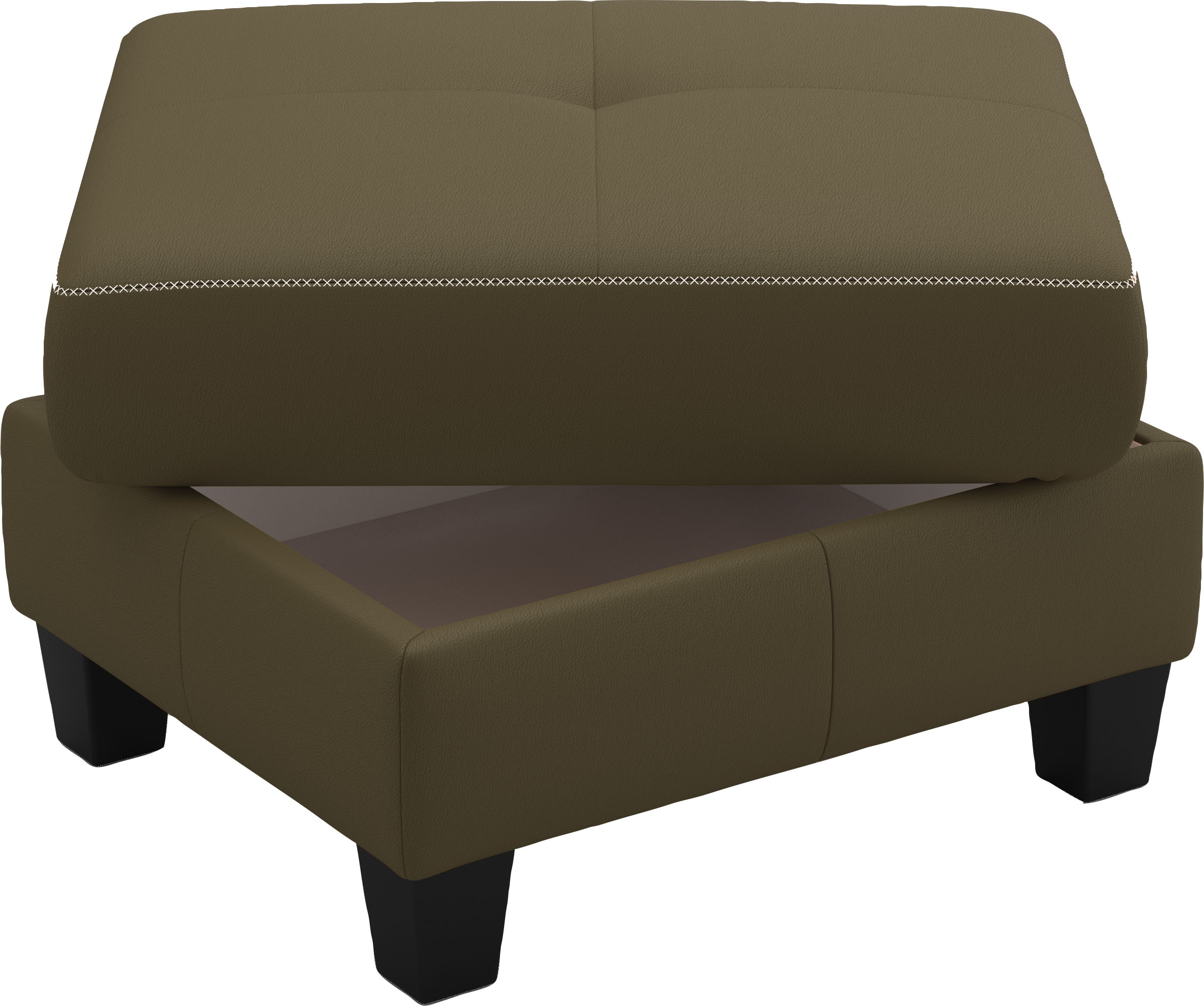Places of Style Polsterhocker »Varese«, Kreuznaht in beige