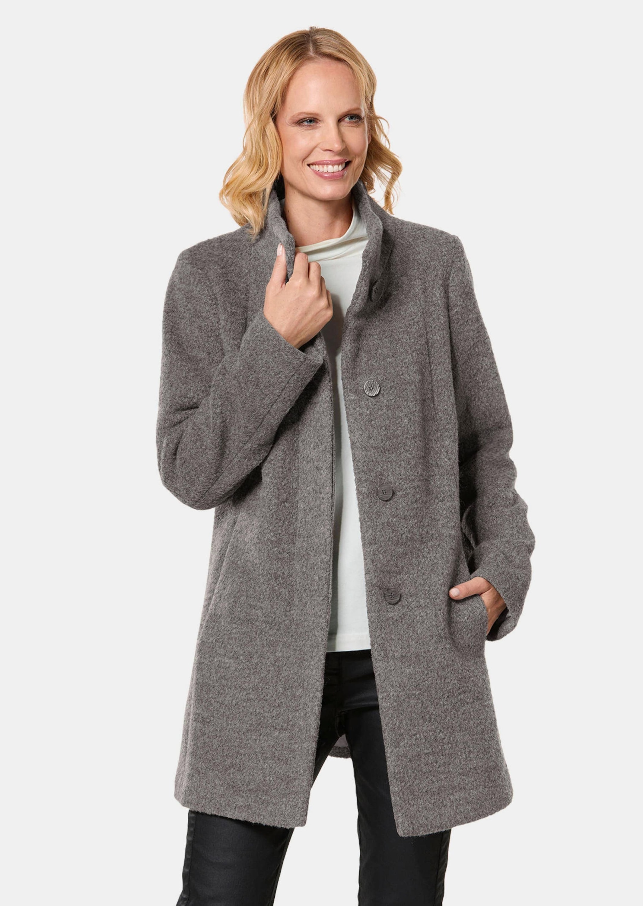 Thumbnail - GOLDNER Langmantel "Kurzgröße Moderner Kurzmantel mit Wollanteil" Hochwertiges Innenfutter