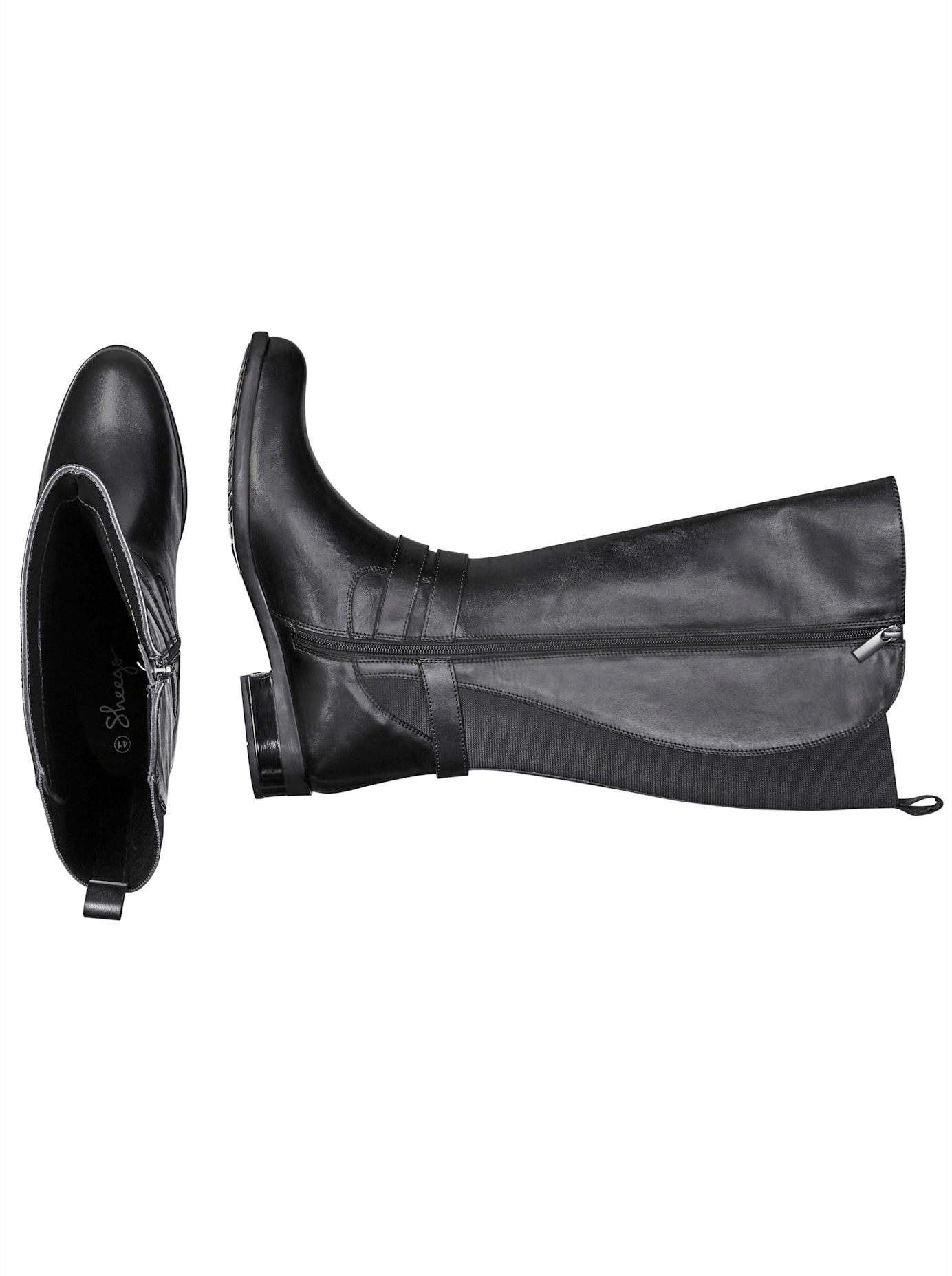 Sheego Wide Shaft Boots Black Size 44 3