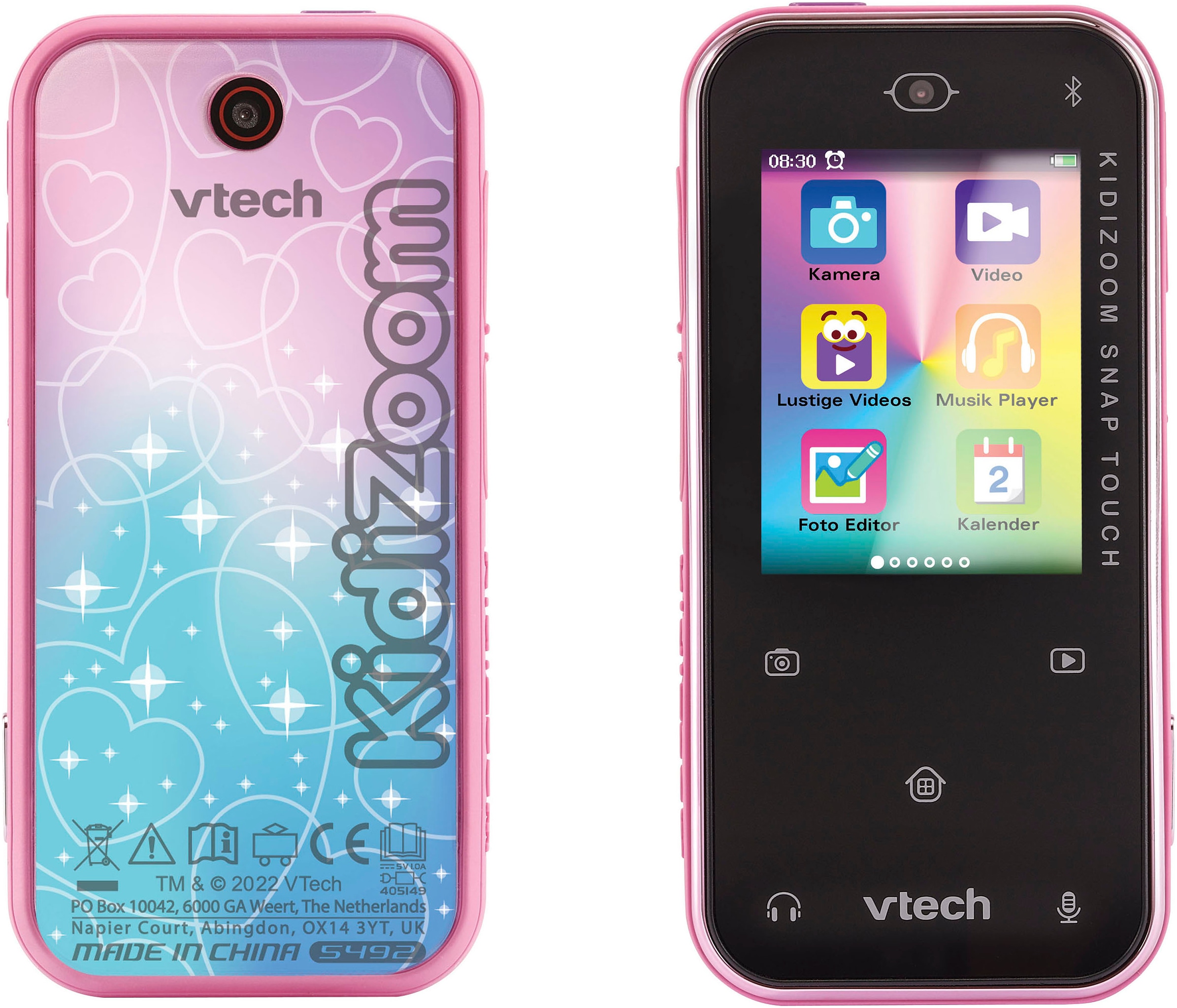 Vtech® Kinderkamera »KidiZoom Snap Touch, pink«, im coolen Smartphone-Format; inklusive Tragetasche