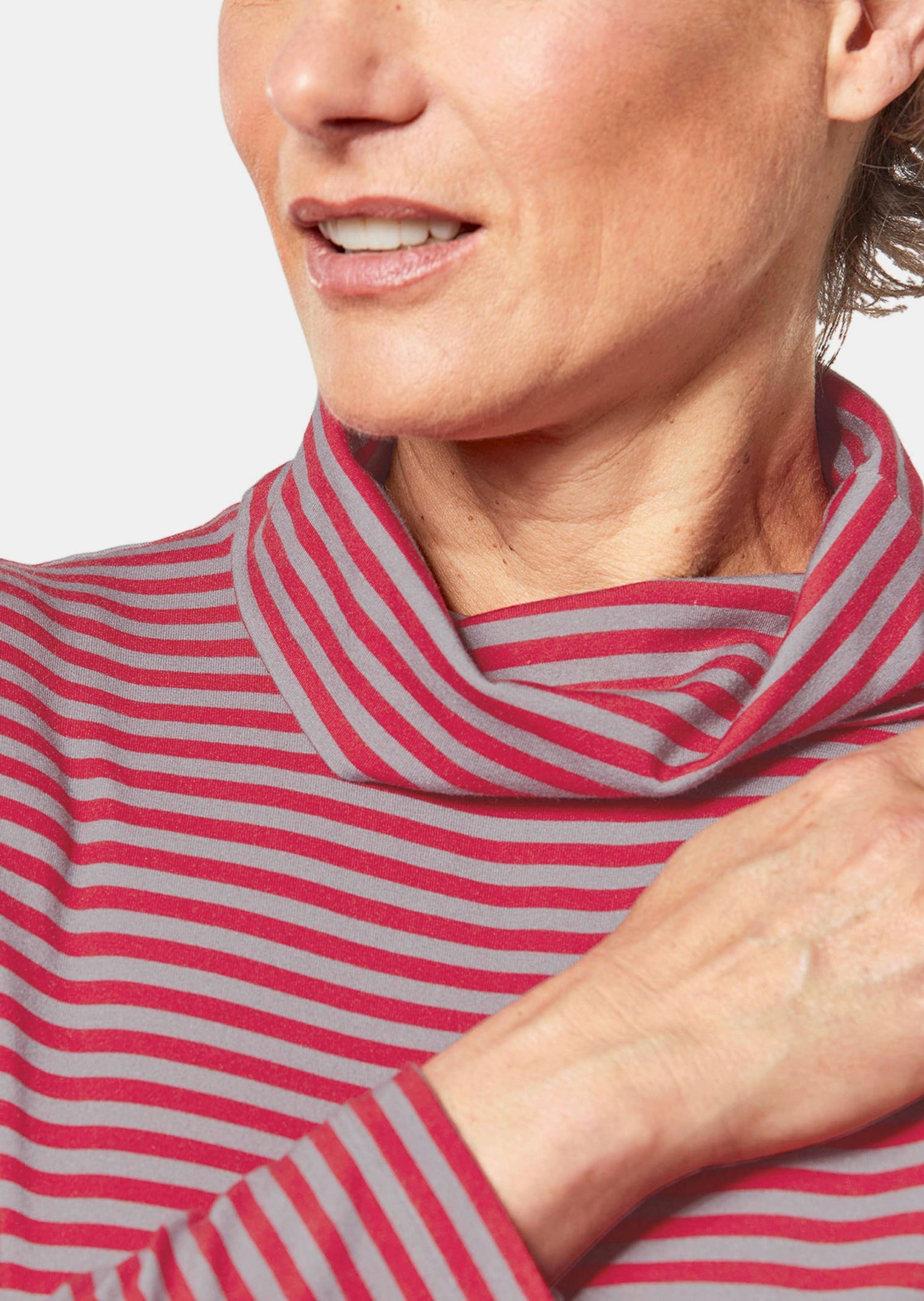 GOLDNER Longpullover »Shirt Kurzgröße - Hautsympathisches Ringelshirt mit Rollkragen«