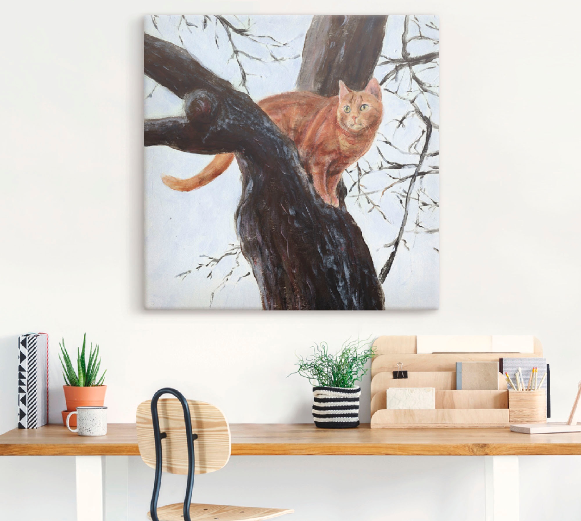Artland Wandbild »Katze im Baum«, Haustiere, (1 St.), als Leinwandbild, Poster in verschied. Größen