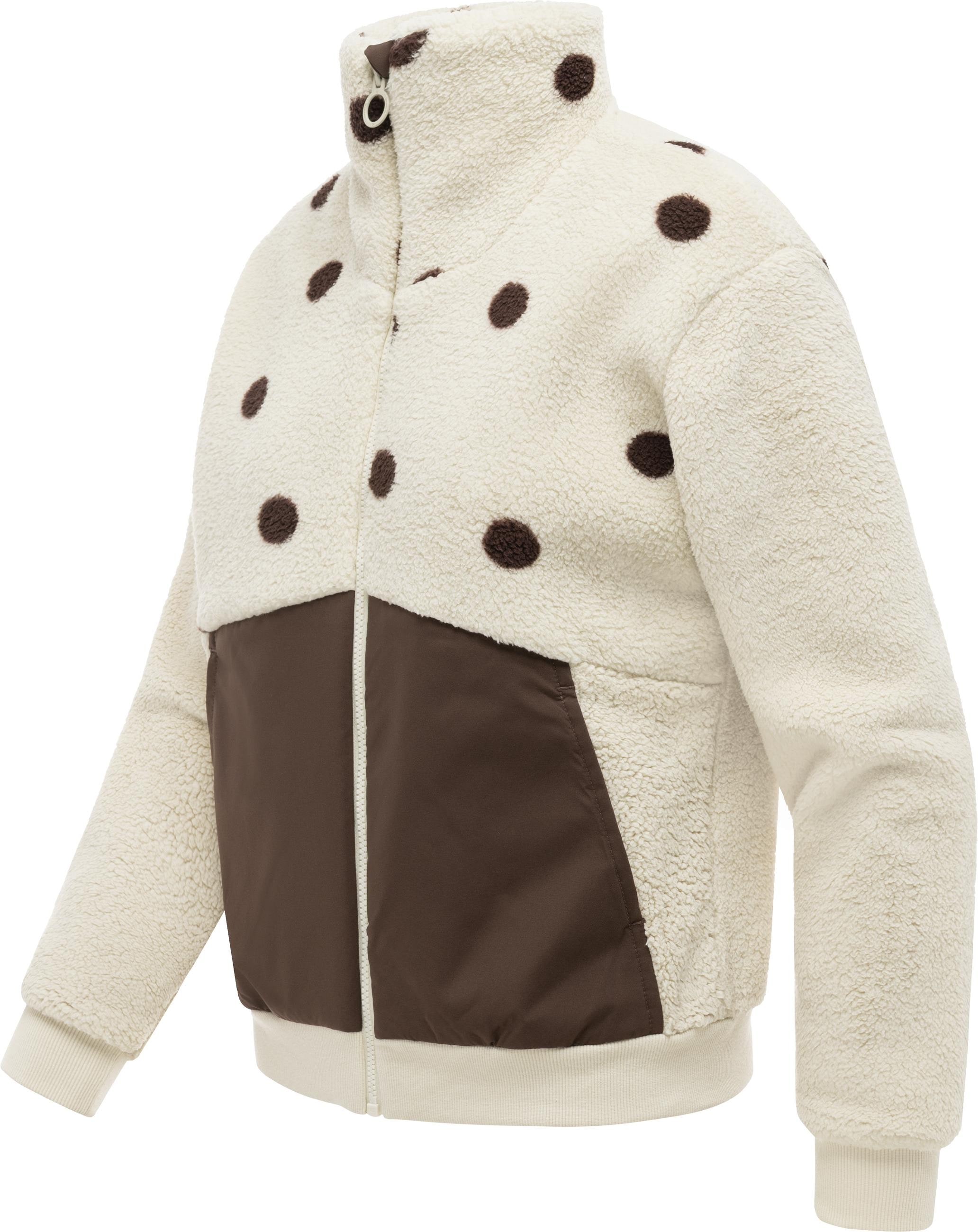 Ragwear Fleecejacke »Madaras Print Y« ohne Kapuze Leichte Plüschjacke im Materialmix, winddicht