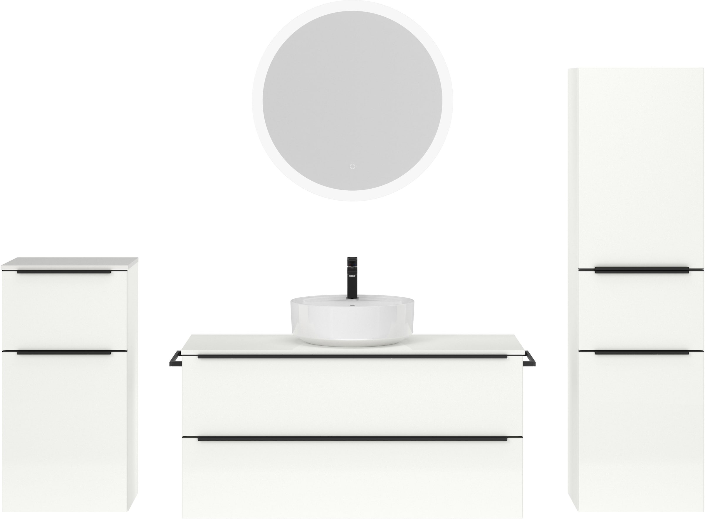 nobilia Badmöbel-Set "Alvene" vormontiert, mit Soft-Close, 4 Stk. tlg. günstig online kaufen