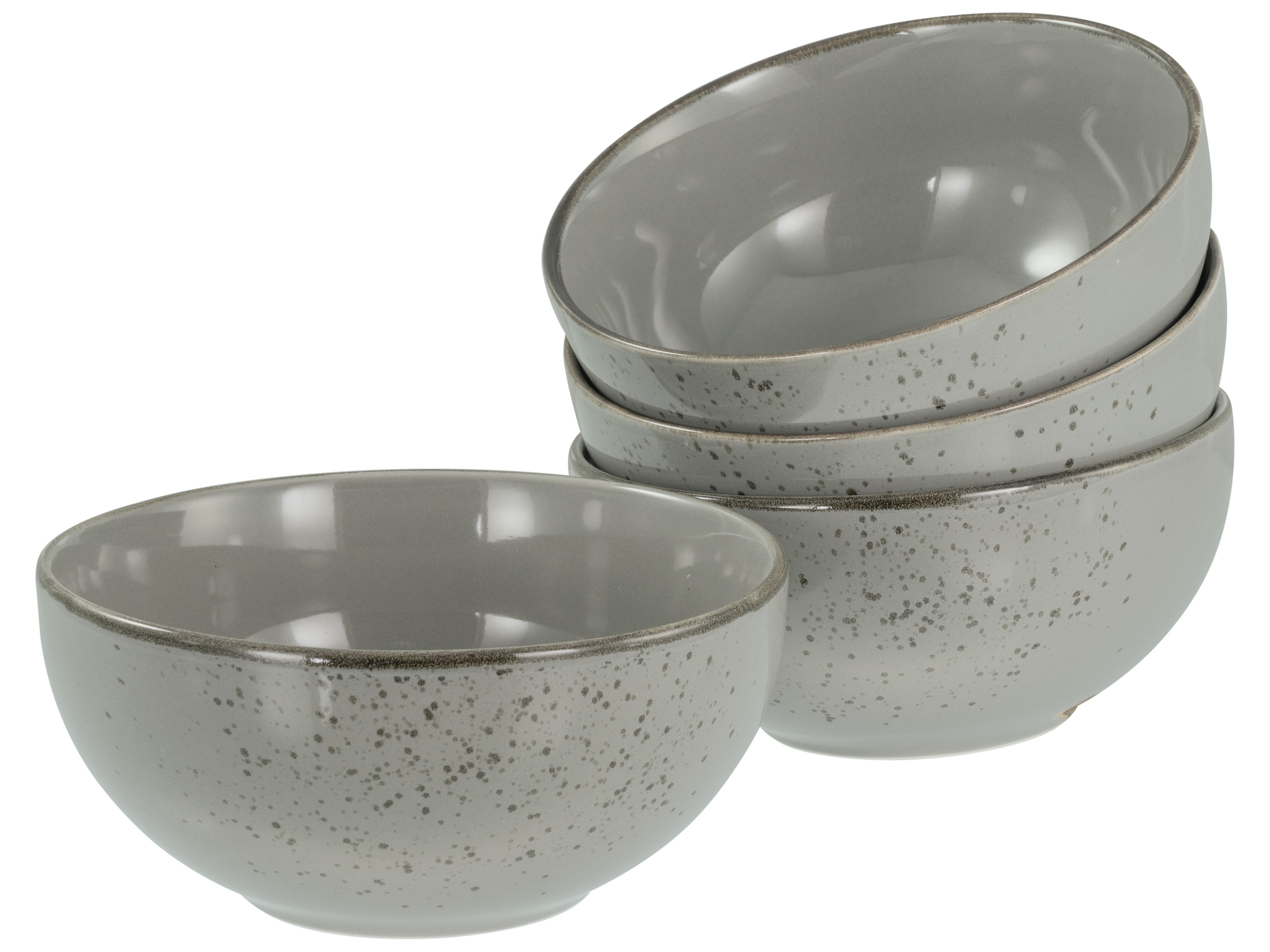 CREATABLE Schale "Nature Collection, Buddha Bowl 4-tlg", Ø 17,5cm, grau, Schüsseln, Handwerklicher Look, Vintage, Höhe 8,5 cm