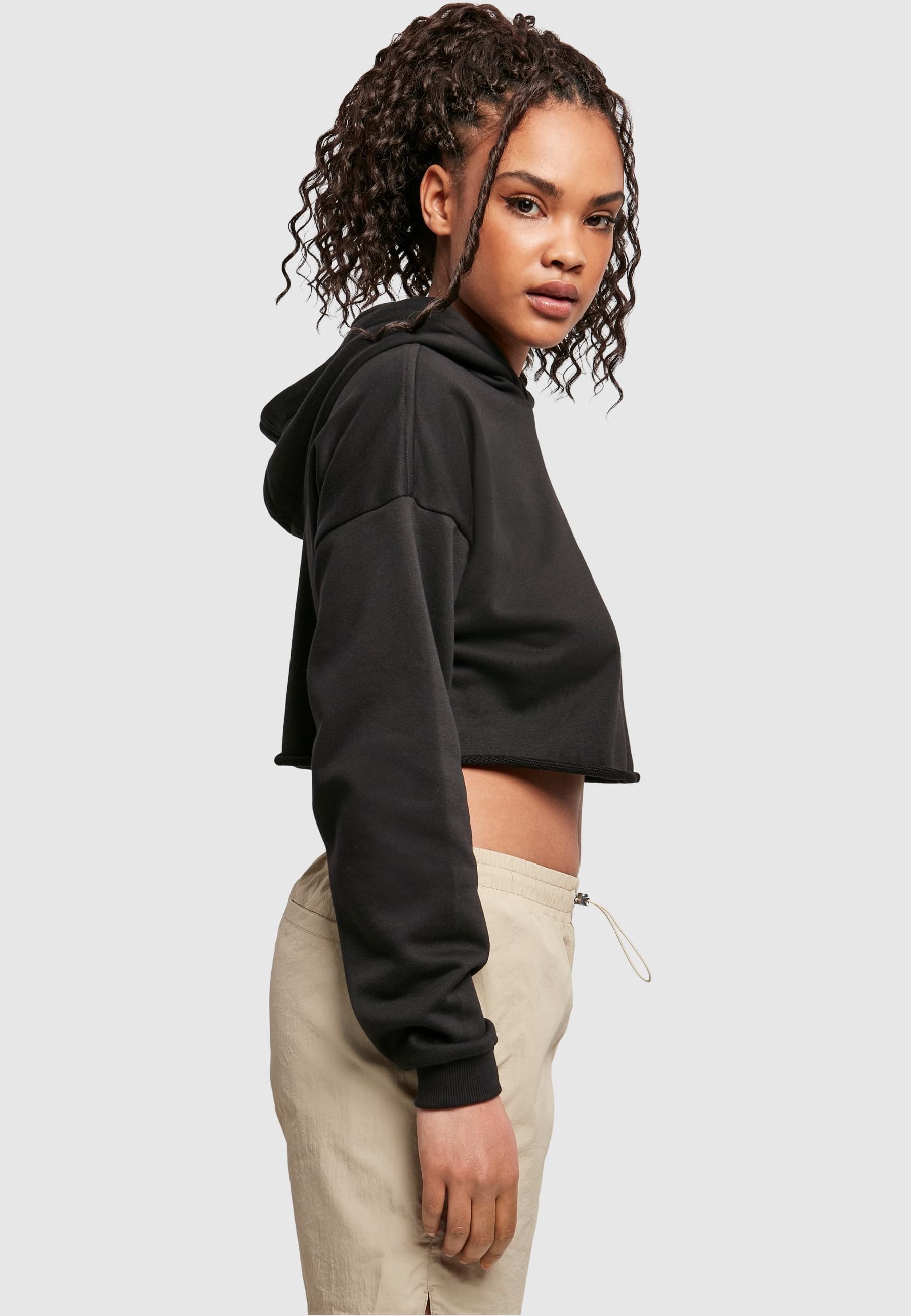 URBAN CLASSICS Rundhalspullover »Urban Classics Damen Ladies Oversized Cropped Hoody«, (1 tlg.)