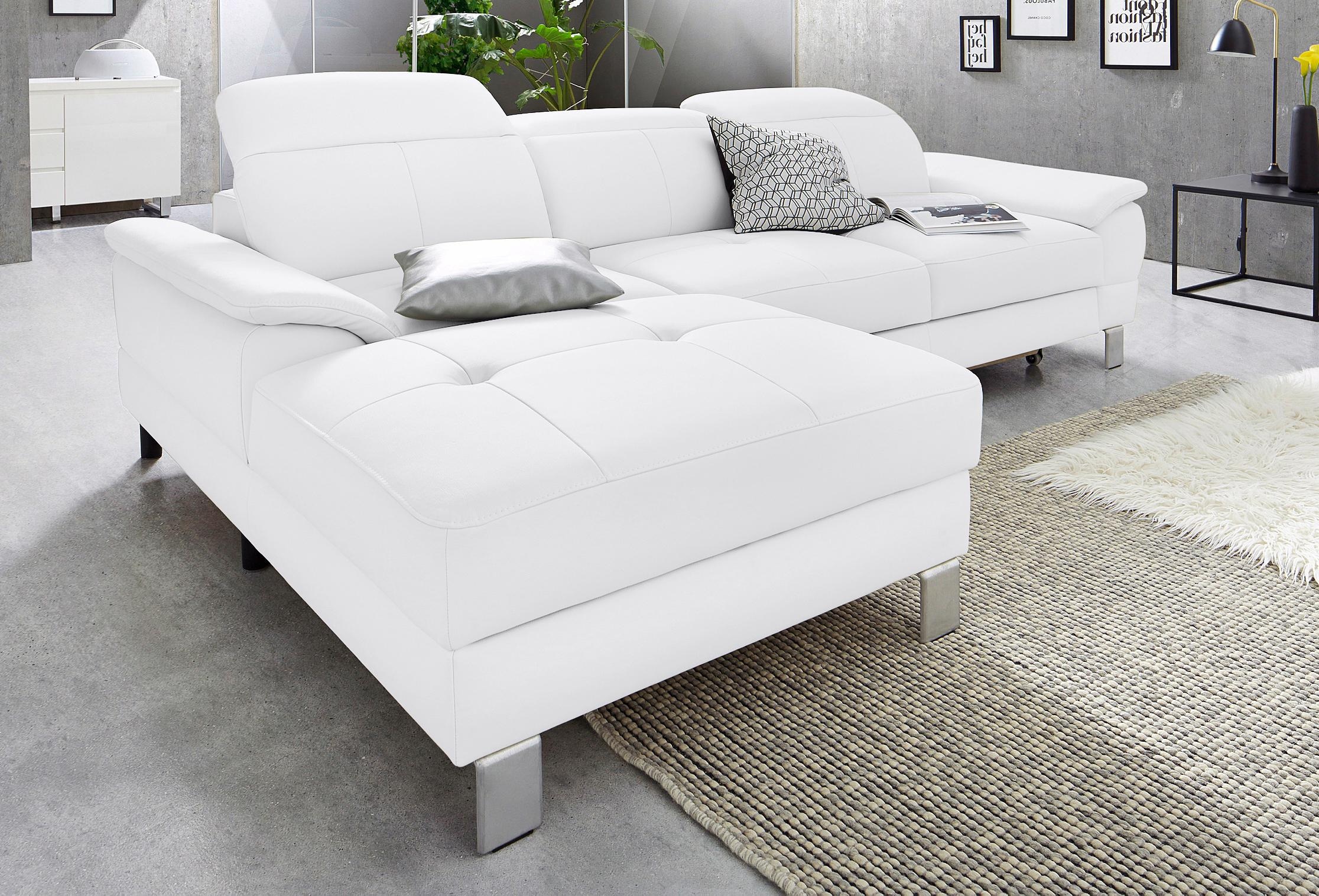 exxpo - sofa fashion Ecksofa »Mantua 2, inkl. Kopf- bzw. Rückenverstellung, bequem, L-Form«, wahlweise mit Bettfunktion und Bettkasten, tolle Verarbeitungsdetails