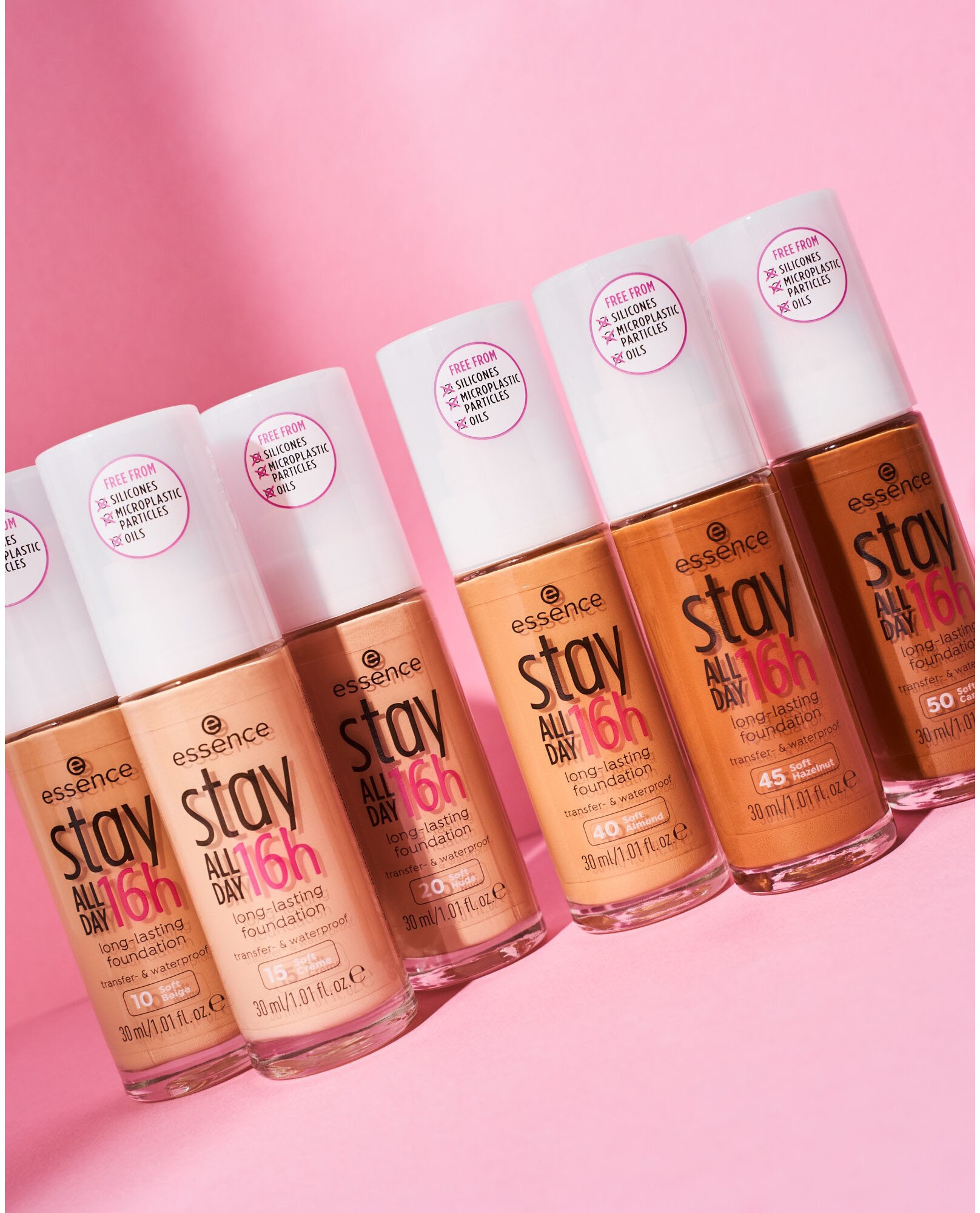 Essence Foundation »stay ALL DAY 16h long-lasting«, (Set, 3 tlg.), mit super softer Textur