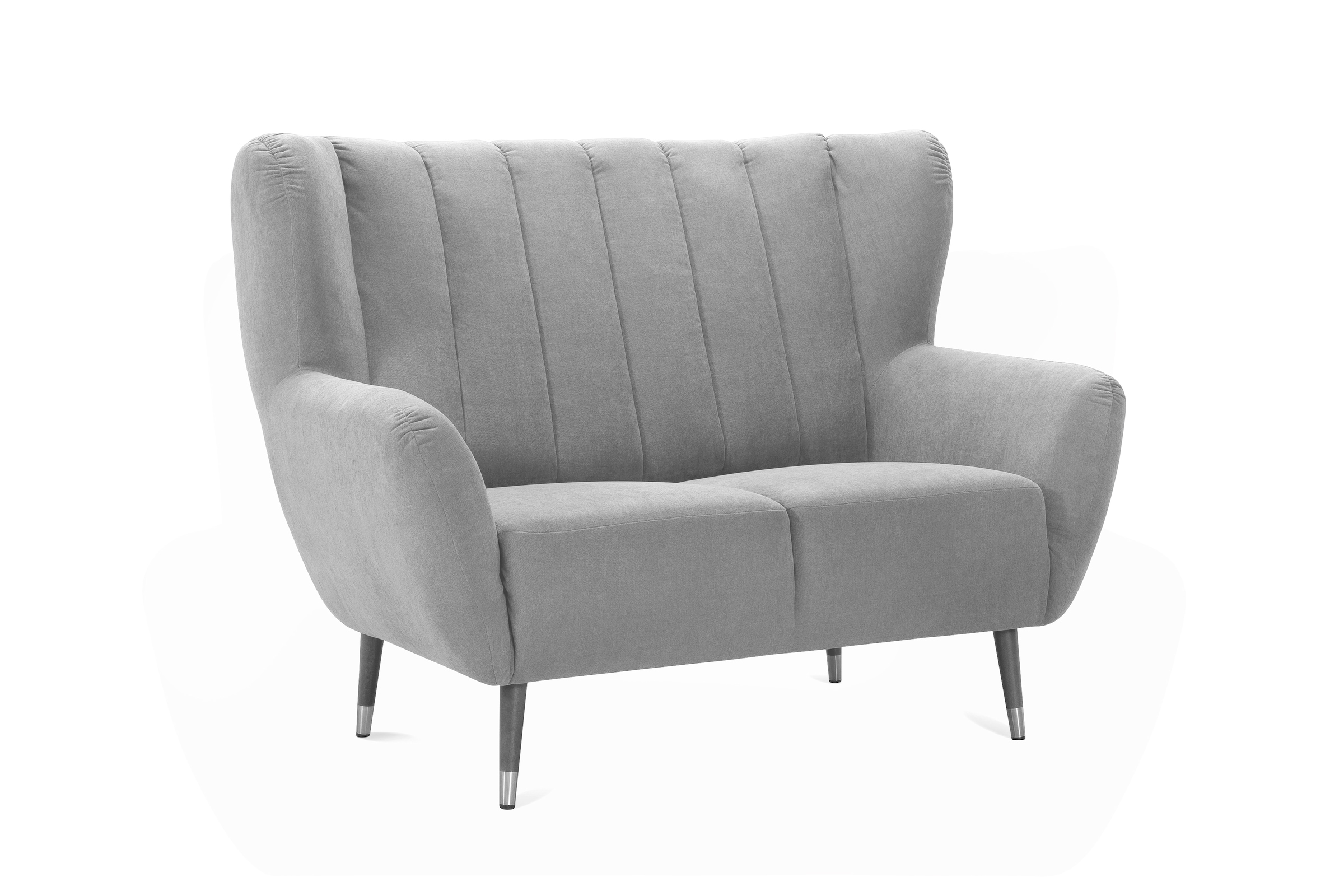 exxpo - sofa fashion 2-Sitzer »Polly, bequem mit hoher Rückenlehne, hohe Füße, Ohrensesselcouch«, Küchensofa, hochwertige Bezugsvarianten und aktuelle Farben