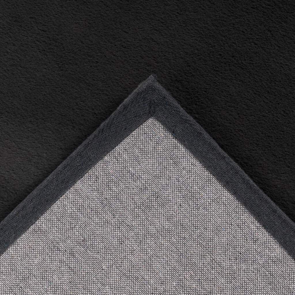 Hochflor-Teppich CARPET CITY "TOPIA 400", grau (anthrazit), B:160cm H:21mm L:230cm, Polyester, Teppiche, Kunstfell-Teppich mit Kaninchenfell-Optik, Haptik, Schlafzimmer 3