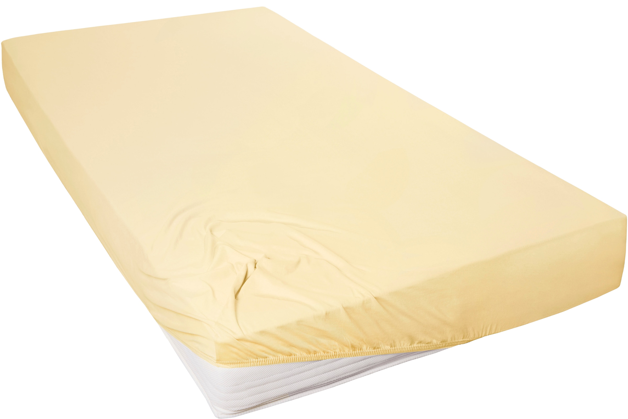 Primera Spannbettlaken »Mako-Feinjersey Spannbetttuch«, Geeignet für Standardmatratzen bis 22 cm, 100% Baumwolle
