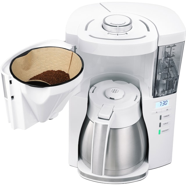 Melitta Filterkaffeemaschine »LOOK® Therm Timer 1025-17 weiß«, 1,25 l  Kaffeekanne, Papierfilter, 1x4 kaufen | BAUR