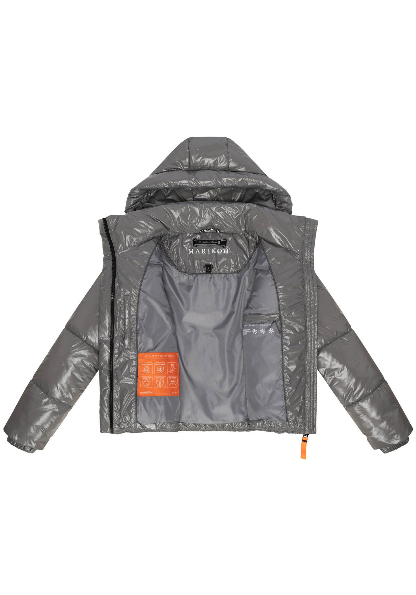 Marikoo Winterjacke »Skyraa«, Leicht glänzendes Obermaterial mit moderner Steppung