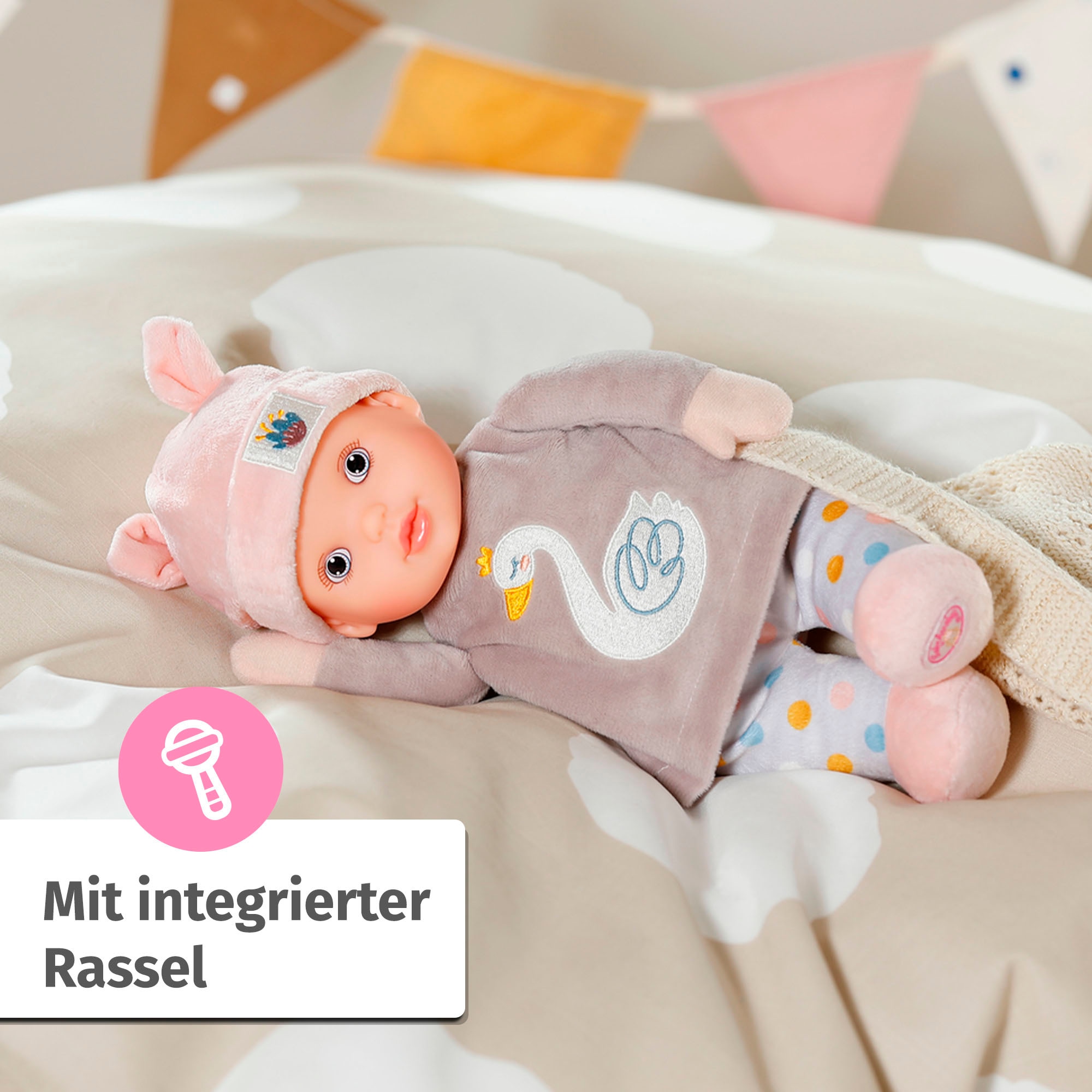 Baby Annabell Babypuppe »for babies, Sweetie Mauve, 30 cm«, mit Rassel im Inneren