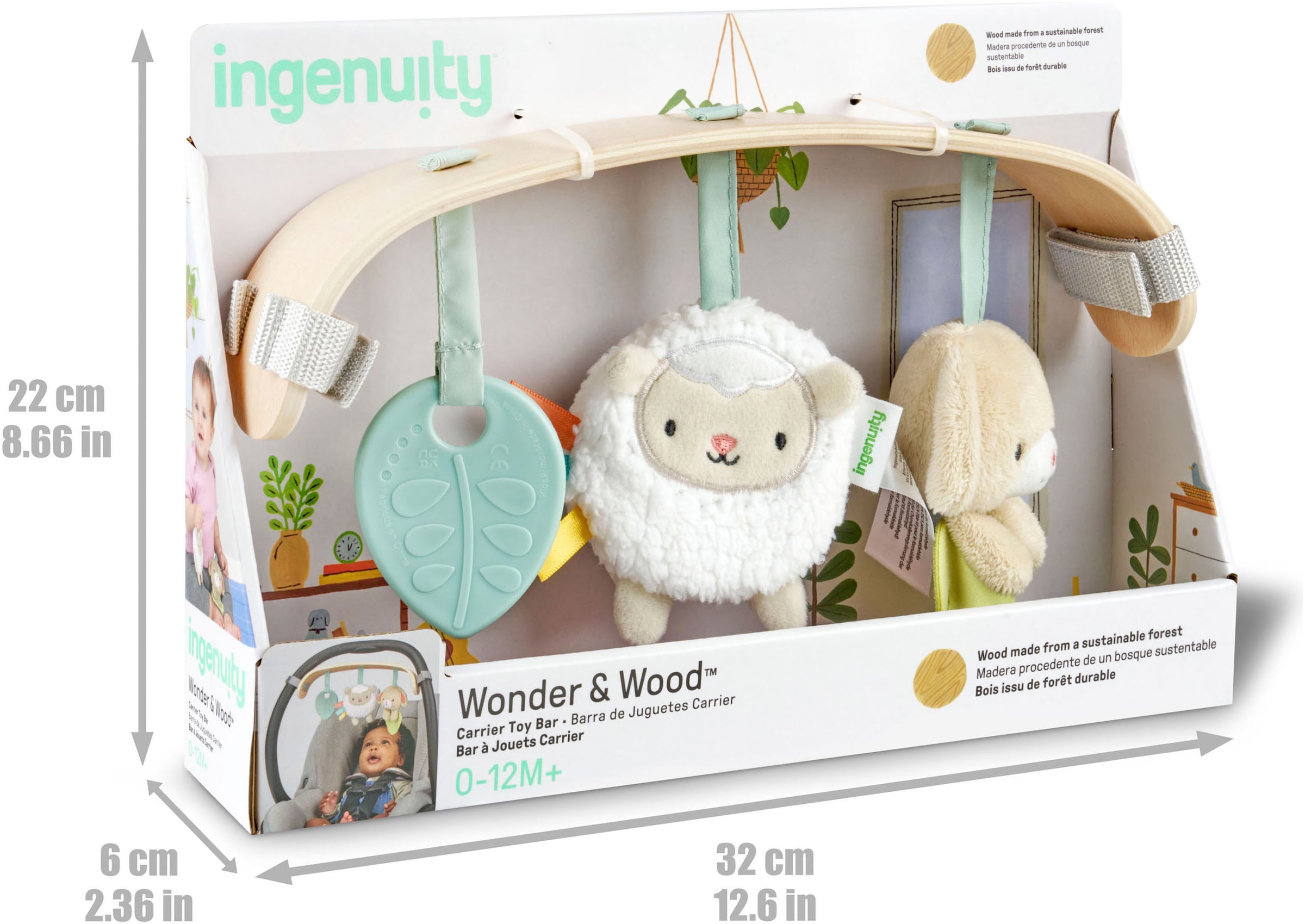 ingenuity Kinderwagenkette »Wonder & Wood Carrier Toybar«