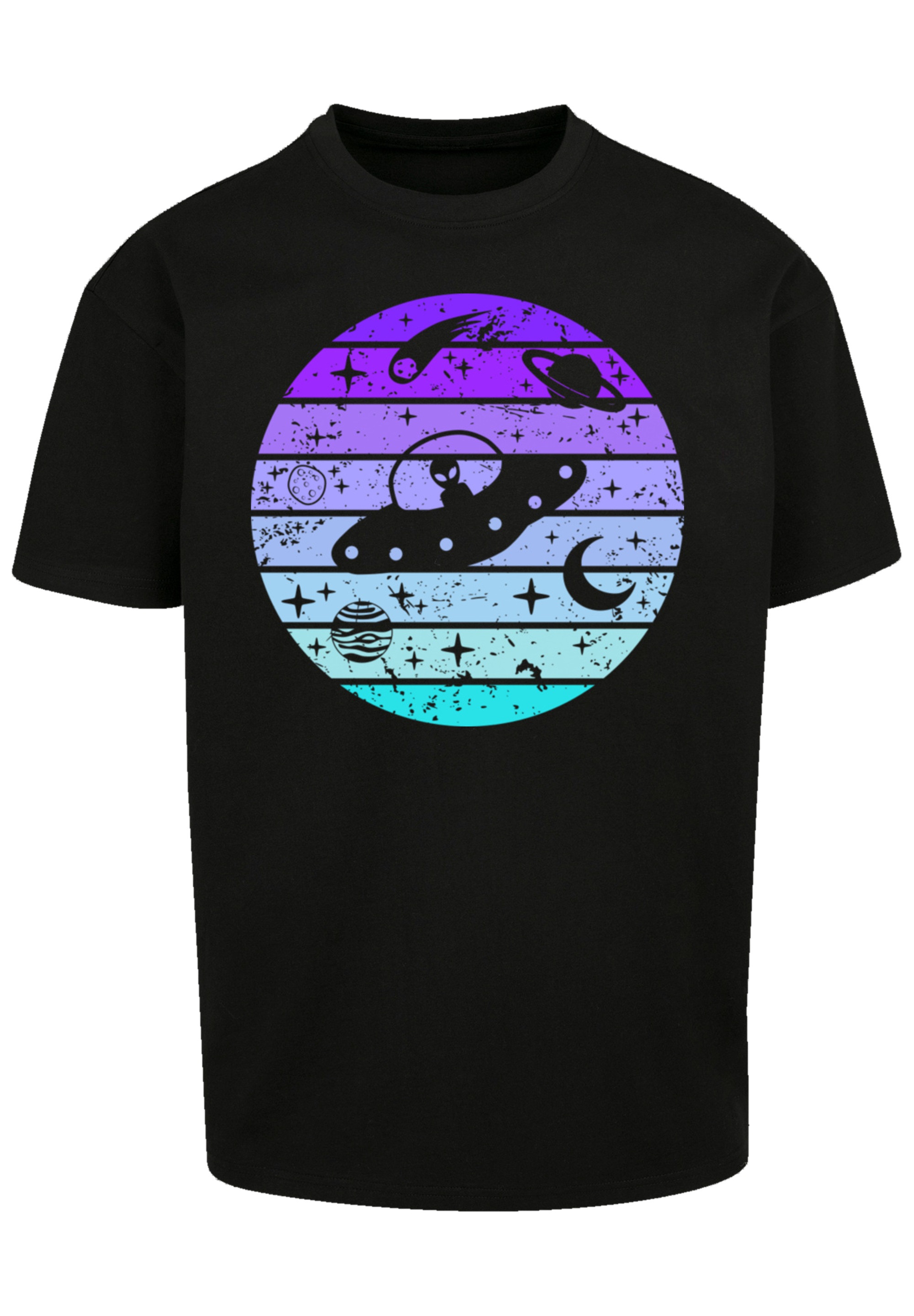 F4NT4STIC T-Shirt "Retro Alien Weltraum Sonnenuntergang" Premium Qualität günstig online kaufen