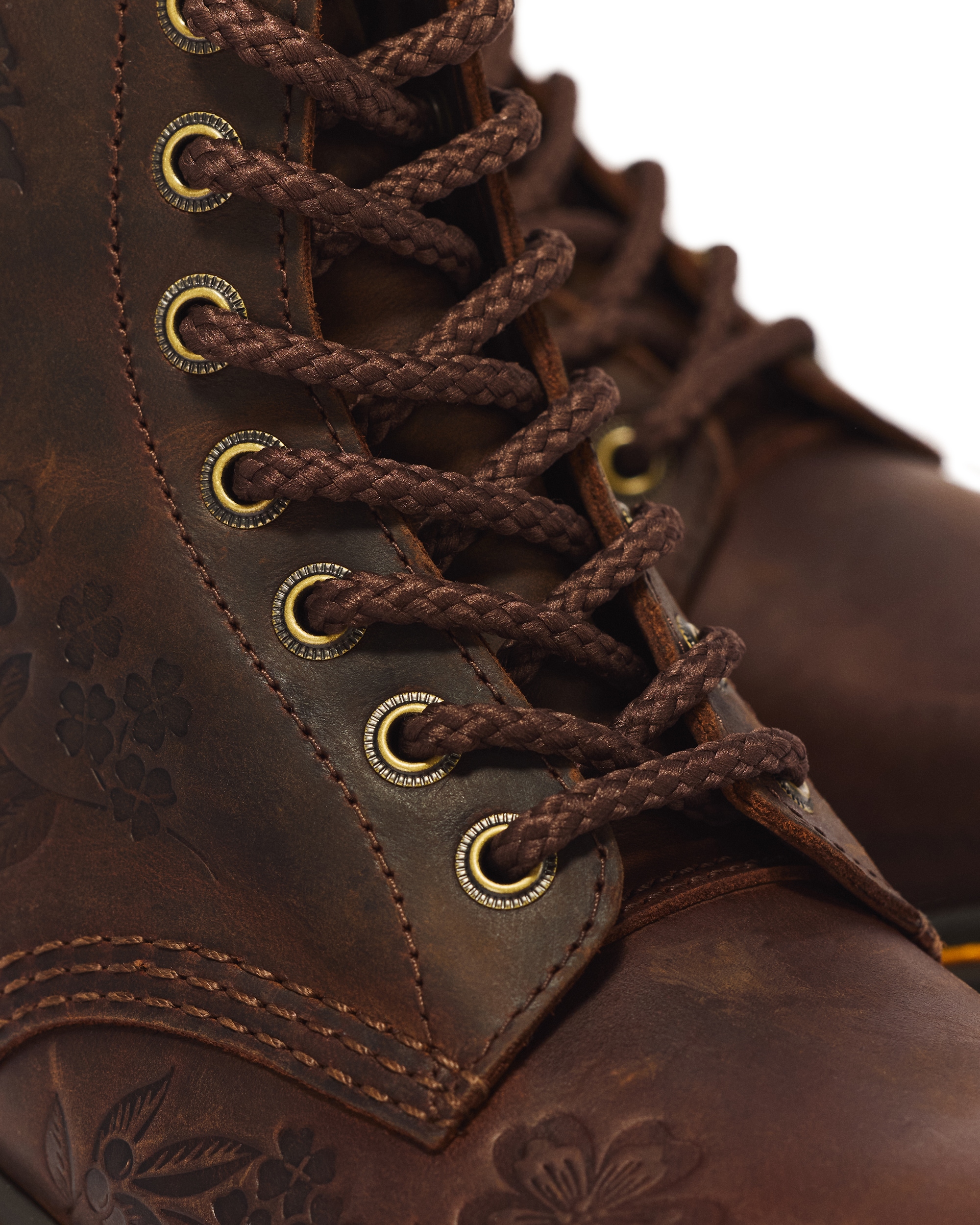 DR. MARTENS Schnürboots »1460 Pascal Emboss Floral«  Blockabsatz, Schnürstiefelette mit hübscher Blüten-Prägung