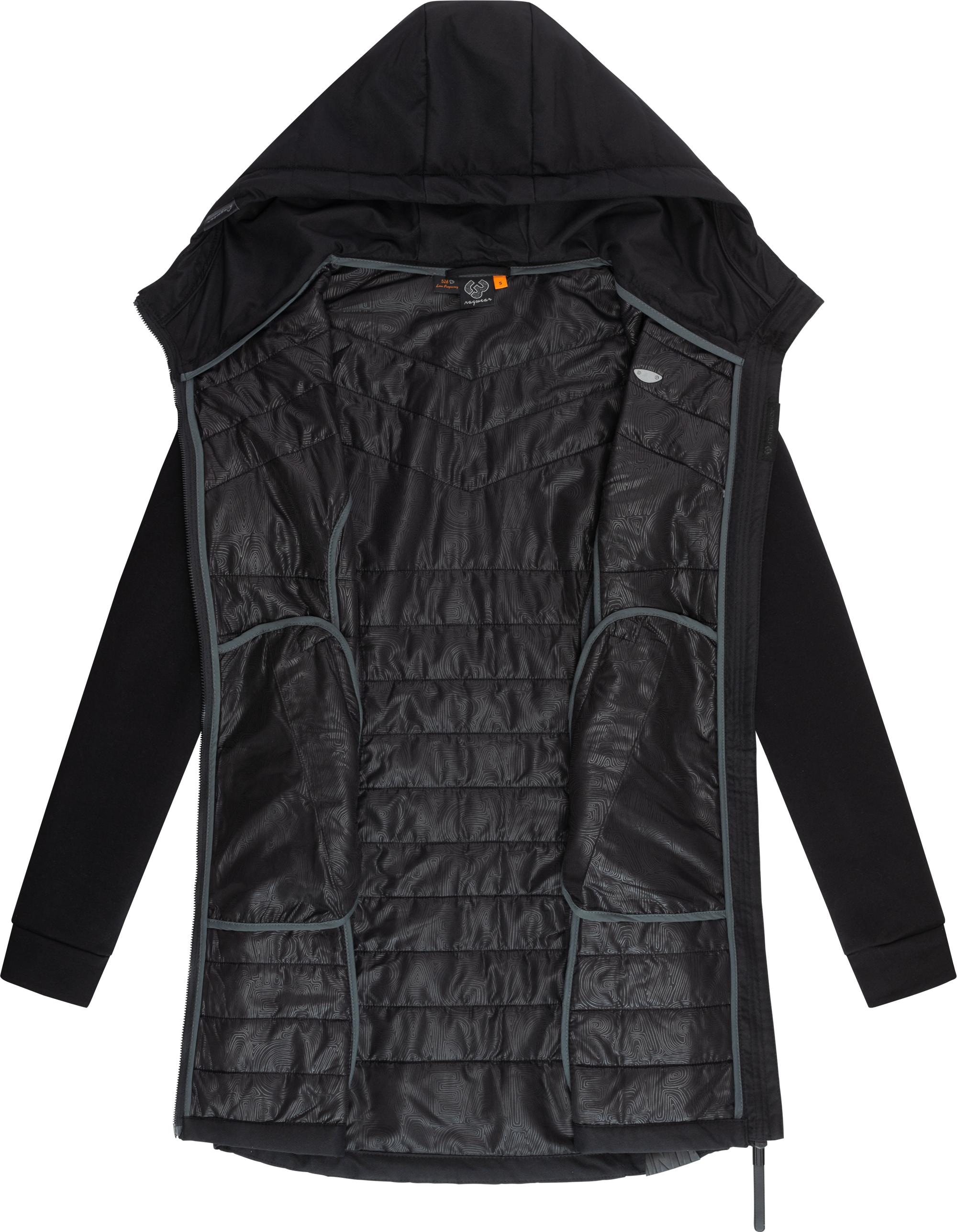 Ragwear Steppmantel »Lucinda Long«, Mantel aus modernem Materialmix mit Kapuze