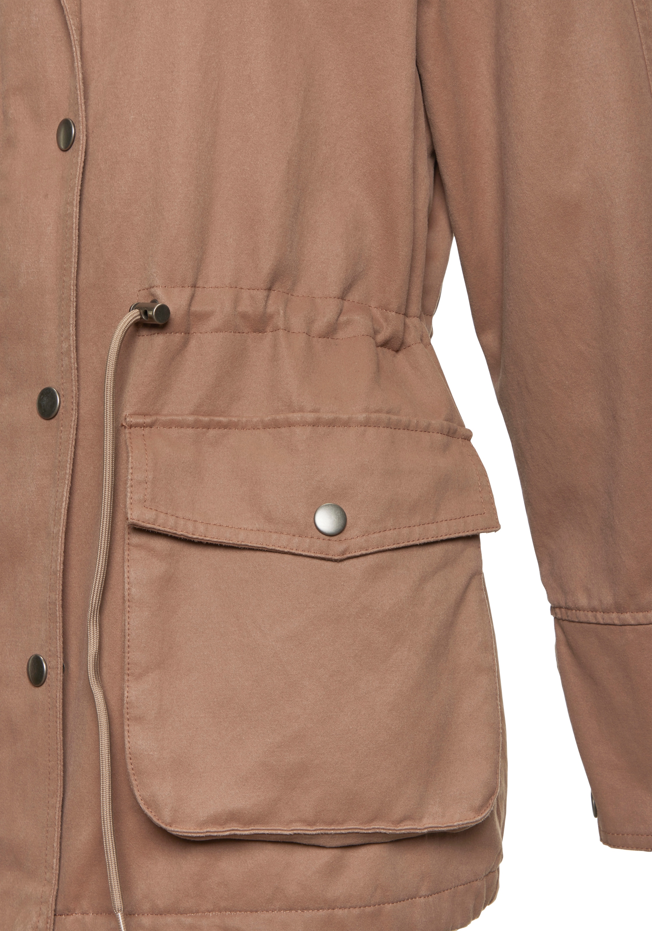 French Connection Canvasjacke in langer Form mit Kordkragen