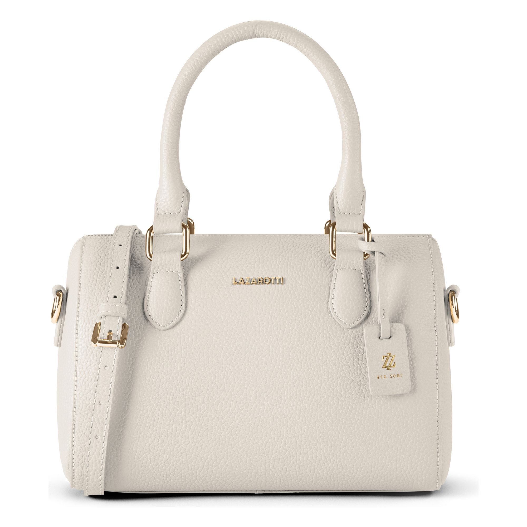 Lazarotti Henkeltasche "Bologna Leather Bowling-Bag Handtasche Crossbody Leder 26 Cm"