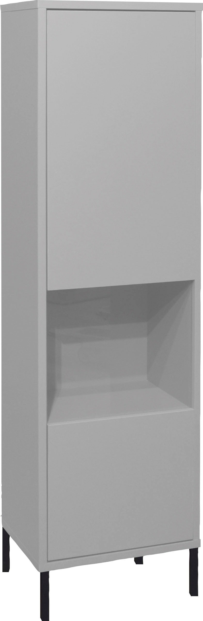 Vitrine MÄUSBACHER, B:41cm H:145cm T:32cm, grau, Schränke, "Bonnie TOPSELLER", Vitrine mit Quadratgestell