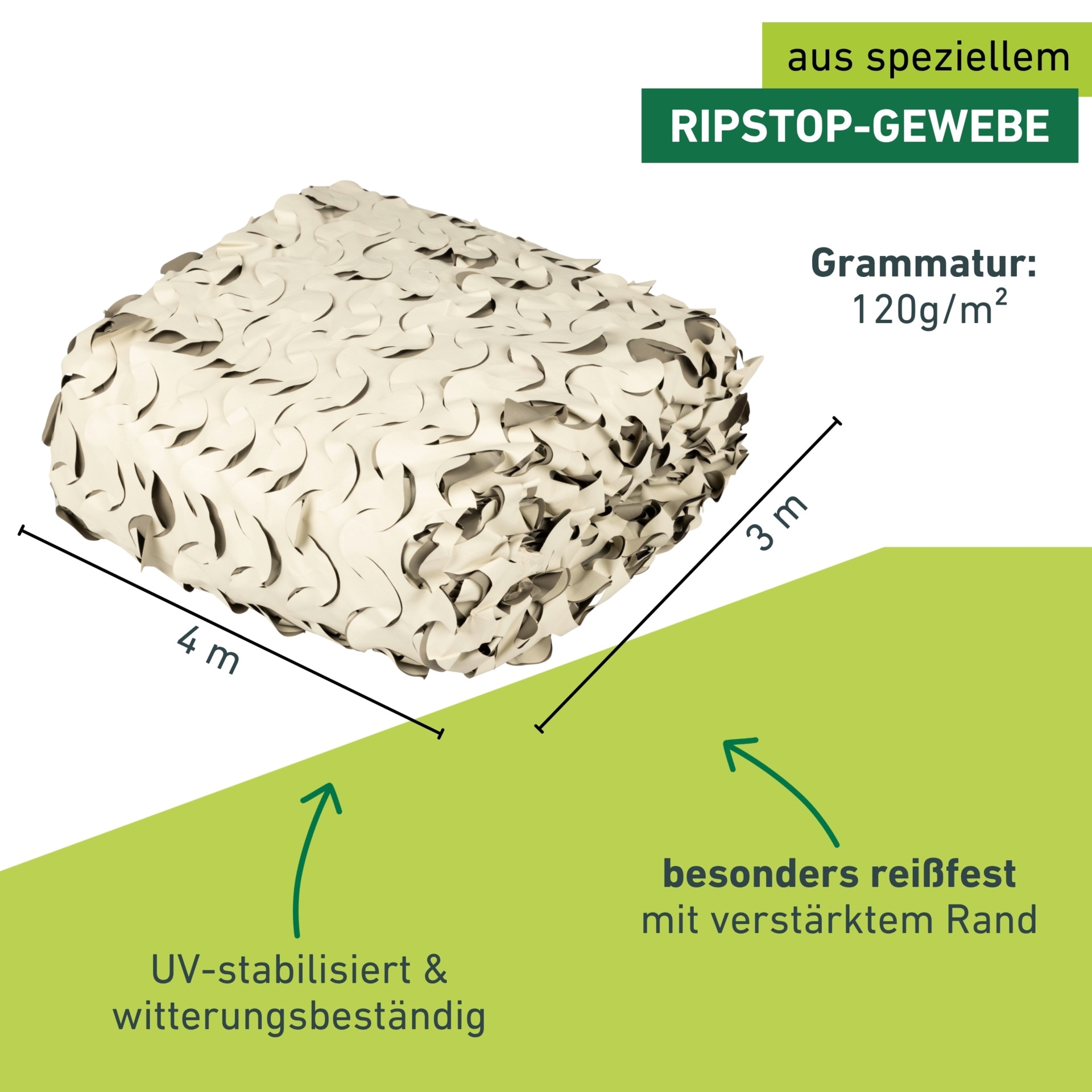 Windhager Sonnensegel »Beschattungsnetz COTE D´AZUR, Schattenspender mit UV Schutz« Sonnenschutz 3 x 4 m, erhältlich in beige/taupe oder weiß/grau