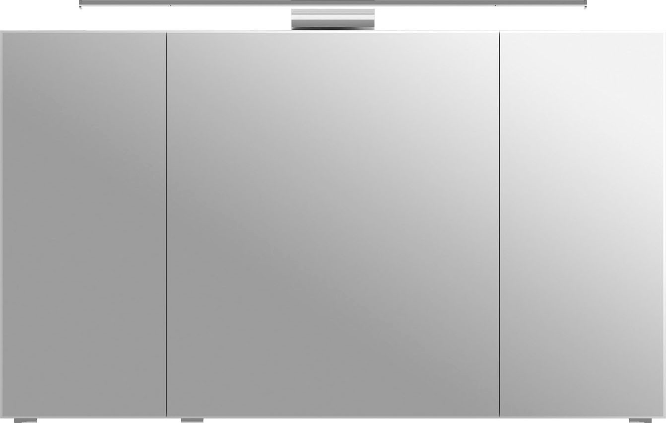 Saphir Badmöbel-Set »6005 Sprint 3-teilig, Keramik-Waschtisch mit LED-Spiegelschrank«, (4 St.), Midischrank, inkl. Türdämpfer, 4 Türen, 4 Schubladen, Bad-Set