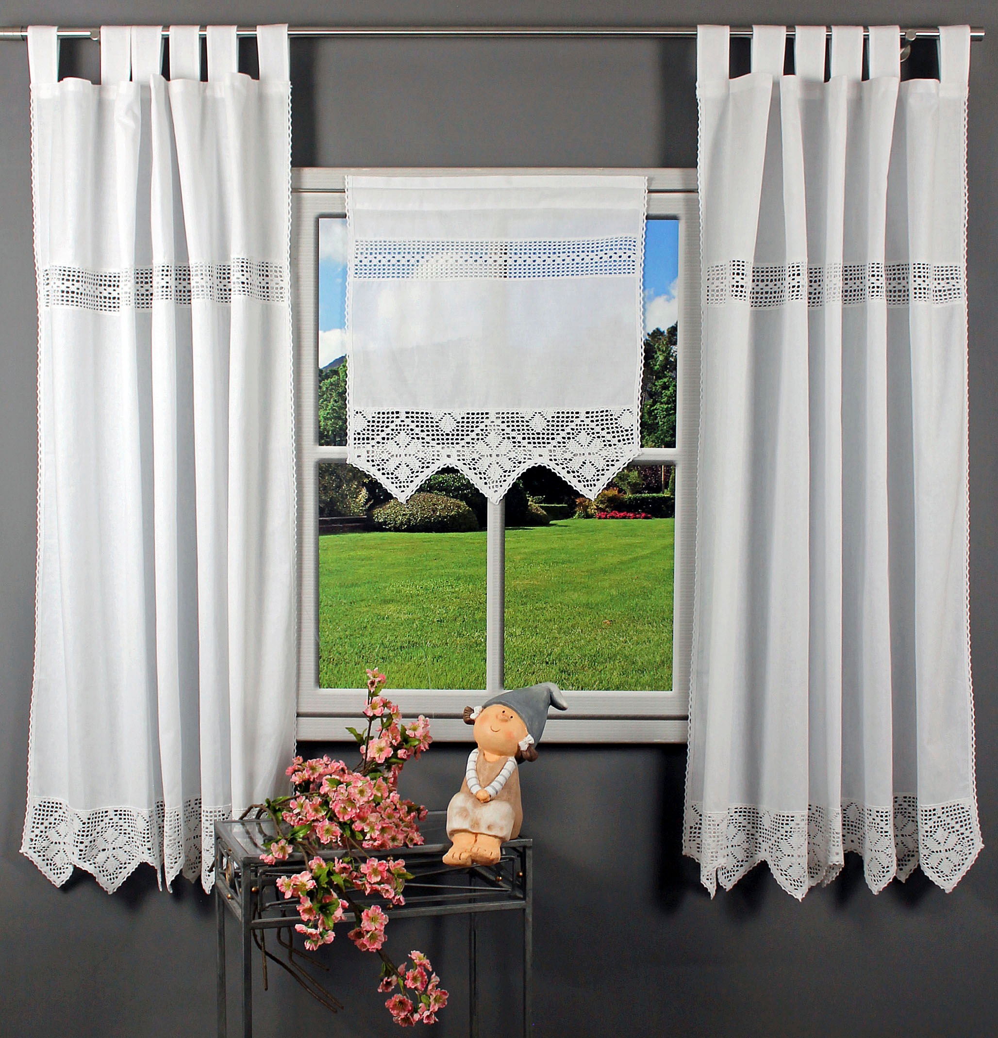 HOSSNER - ART OF HOME DECO Gardine "Bärental" Schlaufen 1 Stk. tlg. maschin günstig online kaufen