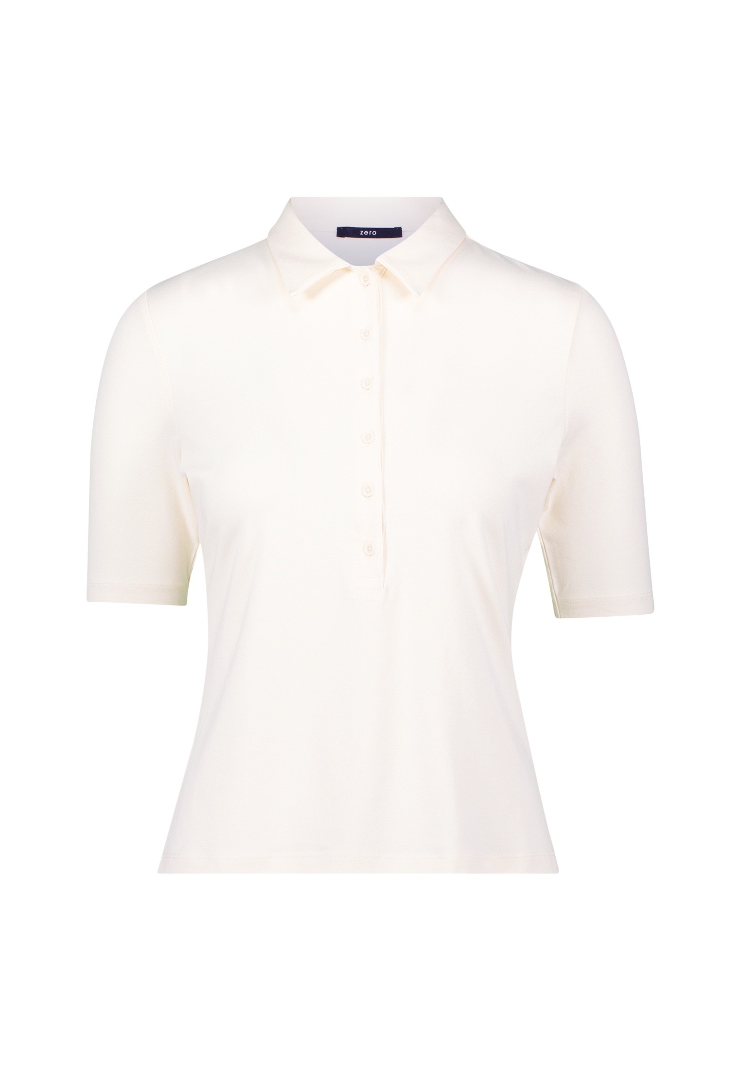 Zero Kurzarmshirt »zero Poloshirt mit Knopfleiste«, (1 tlg.), Knopfleiste