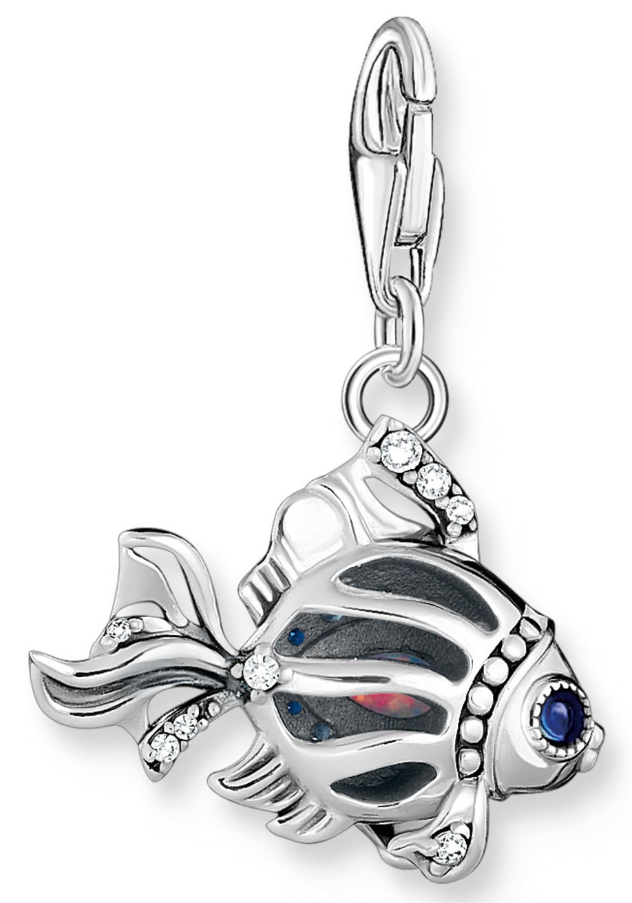 THOMAS SABO Charm-Einhänger »Fisch mit blauen Steinen, 1884-945-7«, mit Glas-Keramik Stein