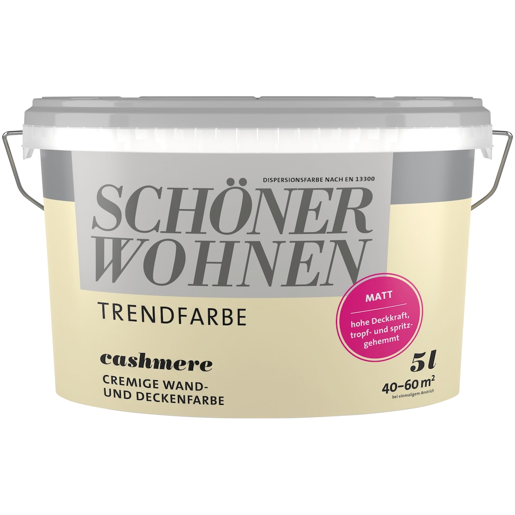 SCHÖNER WOHNEN FARBE Wand- und Deckenfarbe »TRENDFARBE«, 5 Liter, hochdeckend, für Allergiker geeignet, in verschiedenen Farben