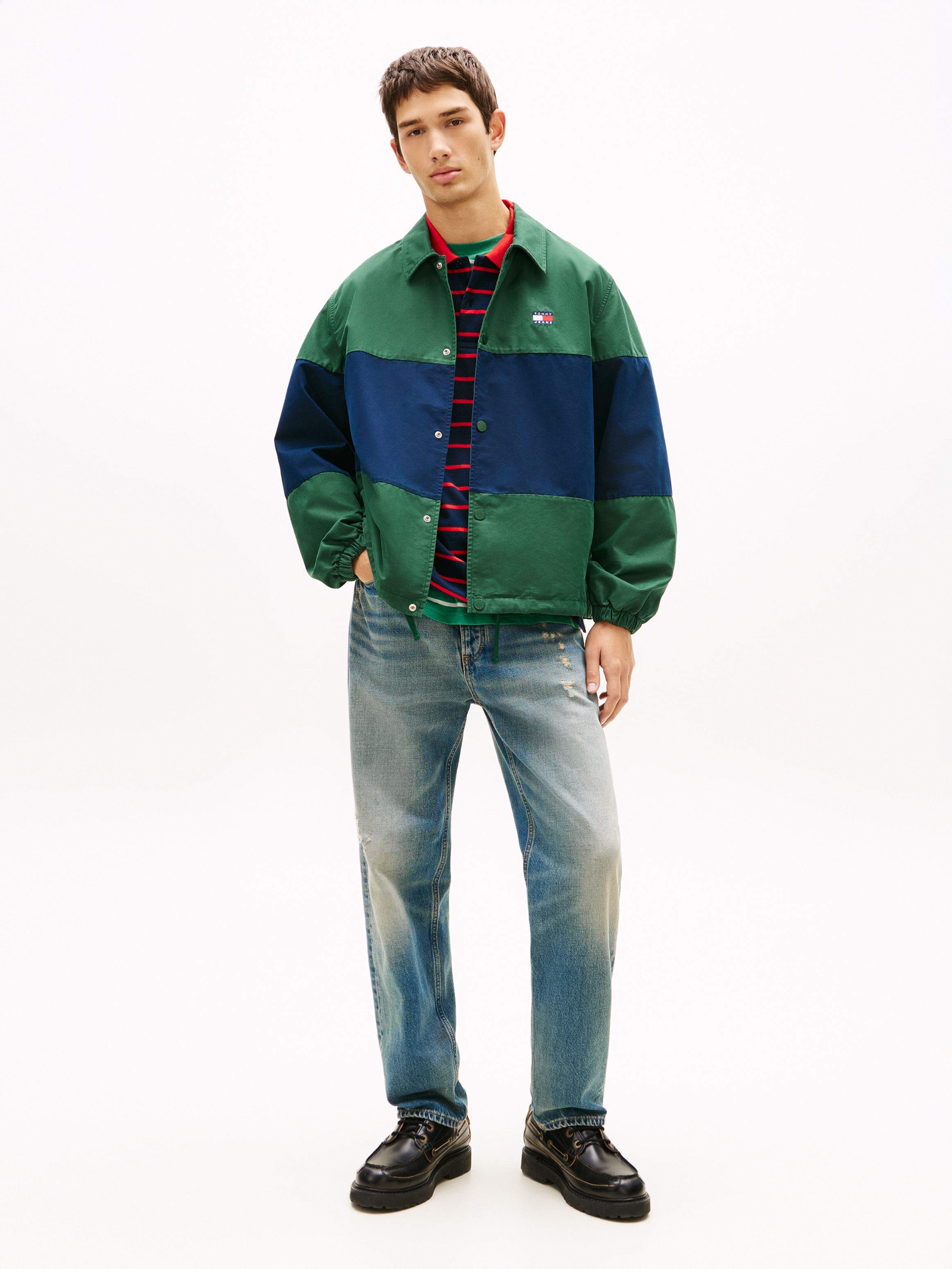 Tommy Jeans Hemdjacke »TJM COLORBLOCK« ohne Kapuze Regular fit mit Hemdkragen