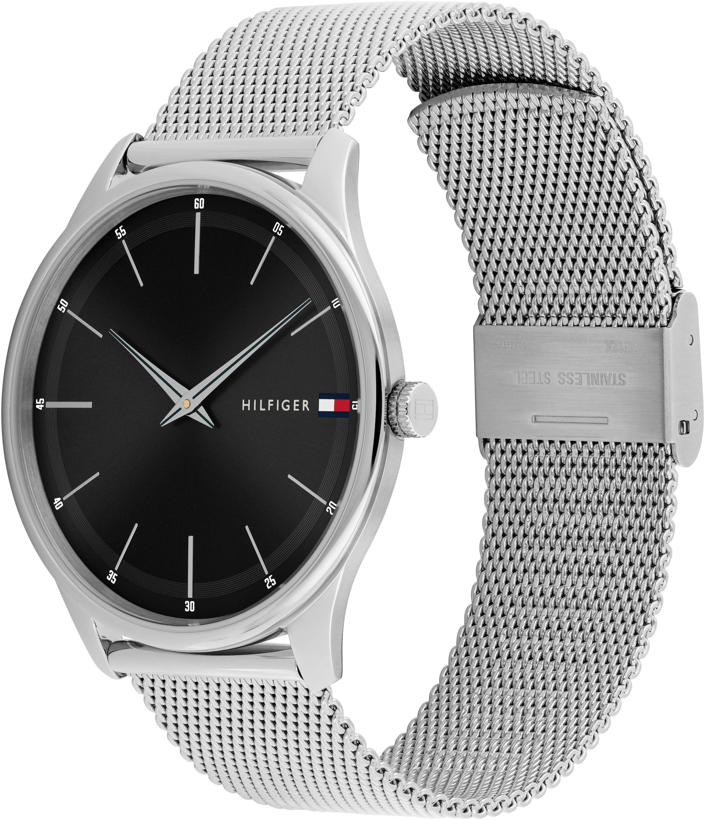 Tommy Hilfiger Quarzuhr »ADRIAN GIFT SET«, (Set, 2 tlg., mit dazu passendem Lederarmband), Armbanduhr, Herrenuhr, Edelstahlarmband, Ideal auch als Geschenk