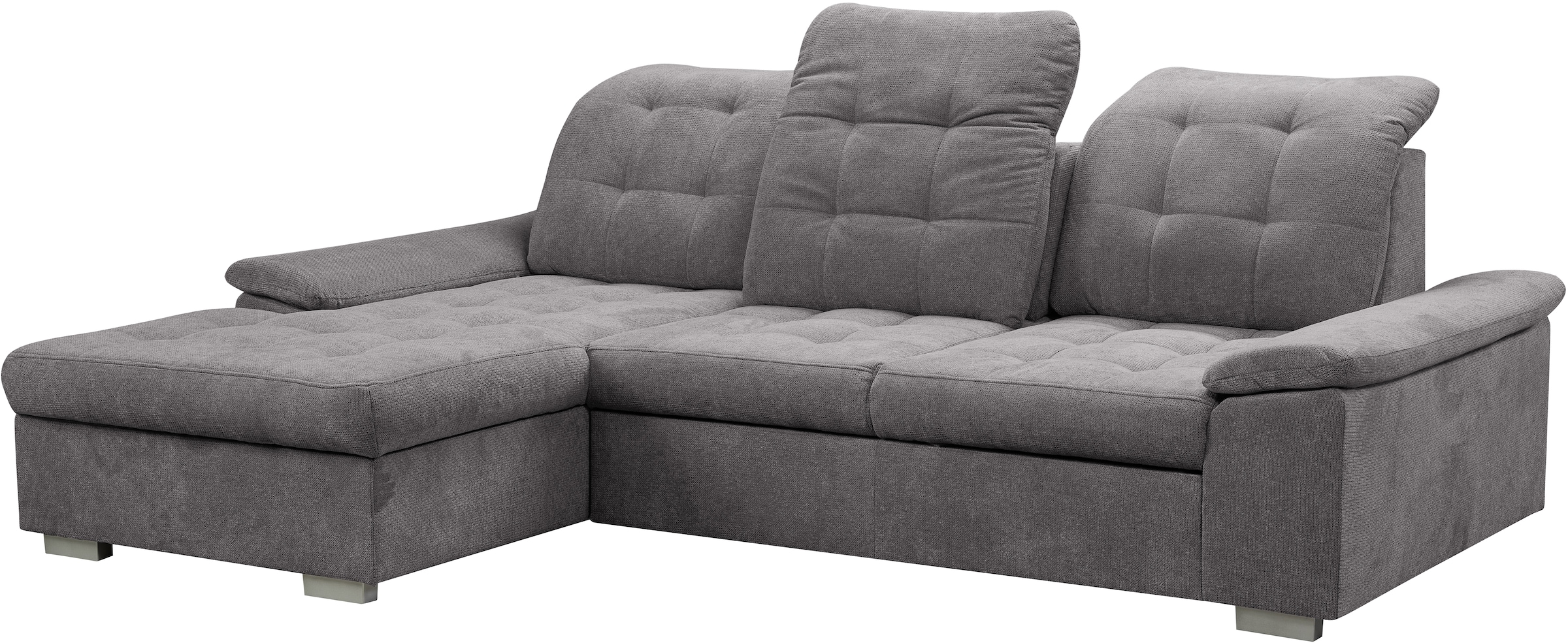 WERK2 Ecksofa Carmen, Sofa, Eckcouch mit Schlaffunktion, Bettkasten und Sitztiefenverstellung