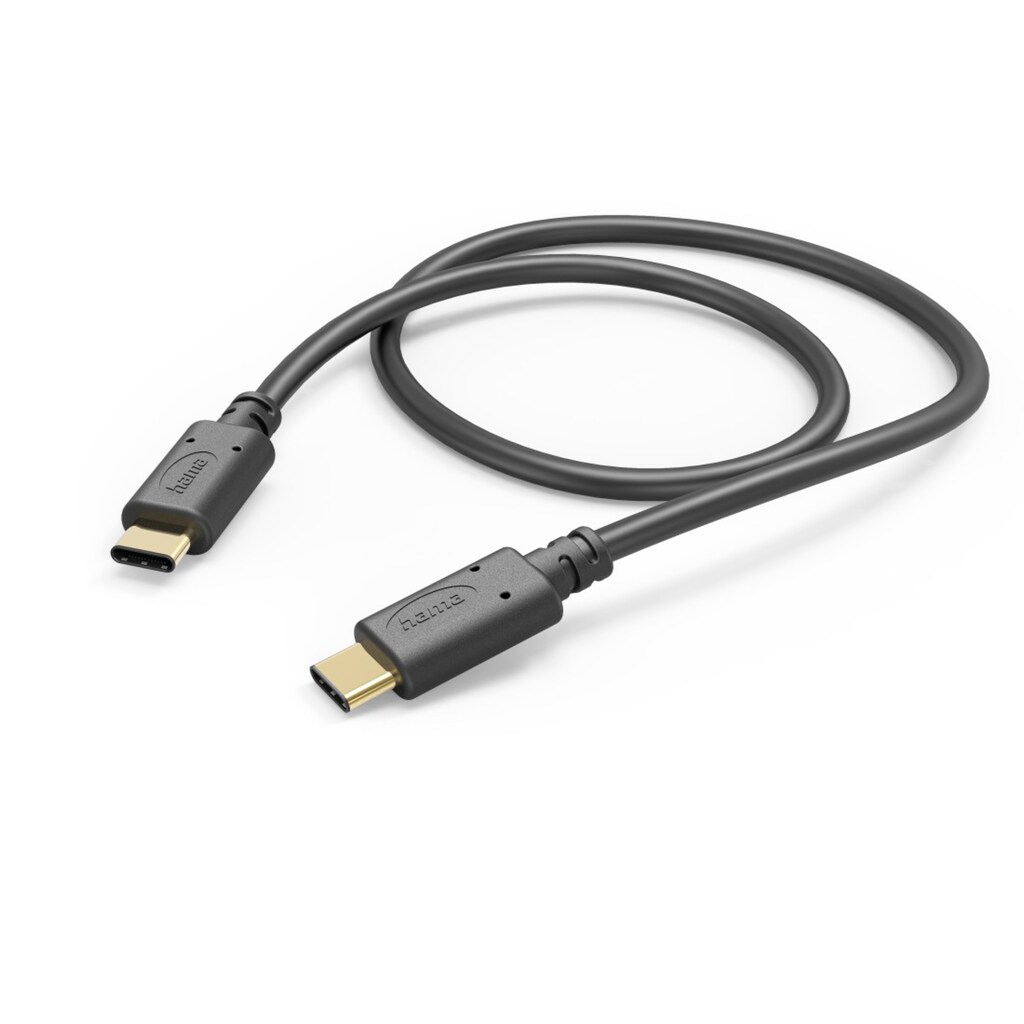 Hama USB-Kabel »Schnellladekabel mit 2x USB-C Anschluss schwarz, 1 m, USB Standard 2.0«, USB-C, 100 cm