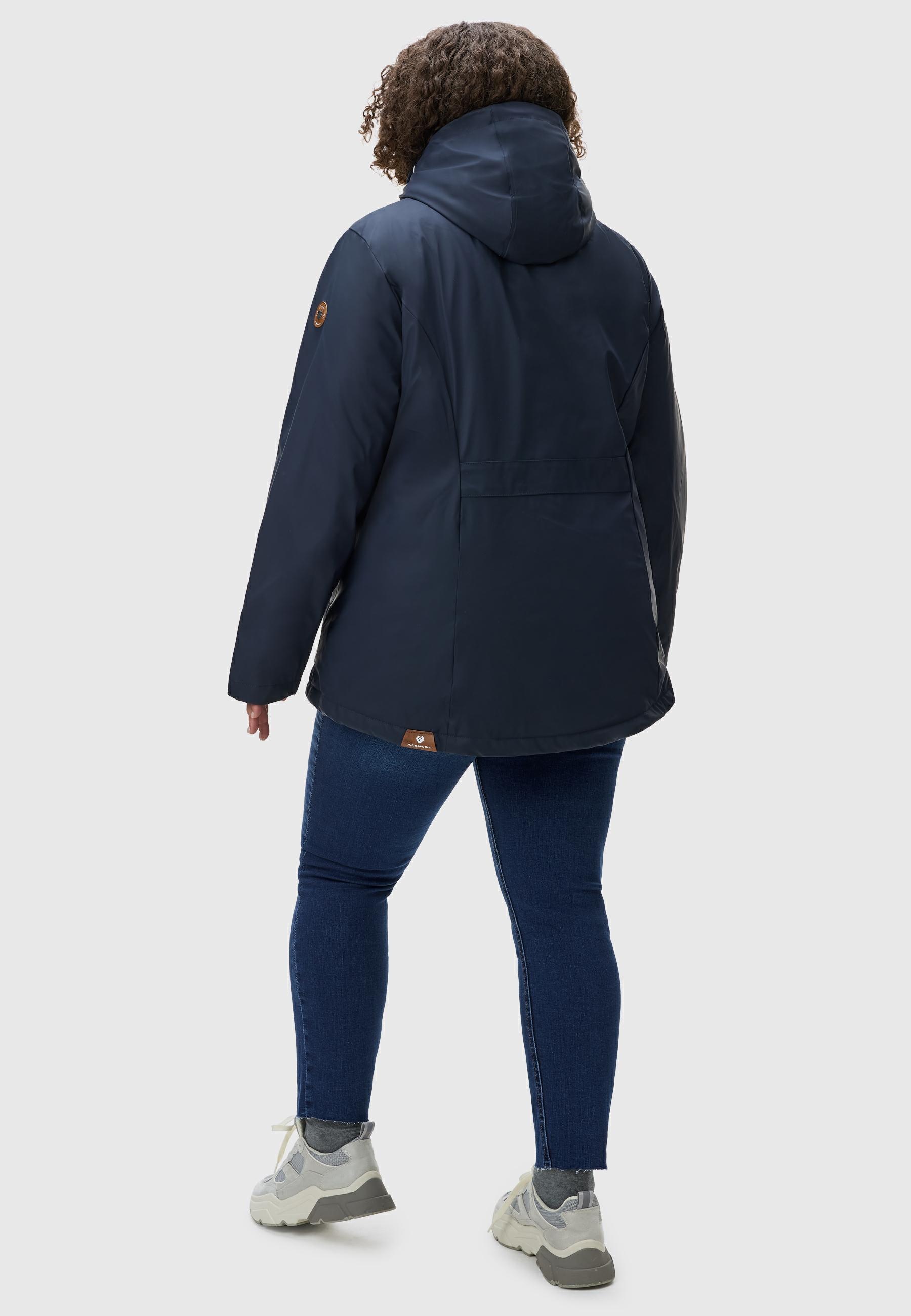 Ragwear Regenjacke »Marge«, mit Kapuze, warm gefütterter Damen Winter Regenmantel