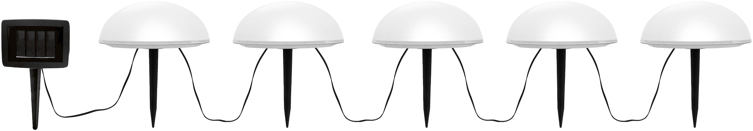 my home LED Solarleuchte »Primala, LED-Solar Gartensteckerr, 5er Set, halbkugeln«, Leuchtmittel LED-Modul | LED fest integriert, mit Erdspießen